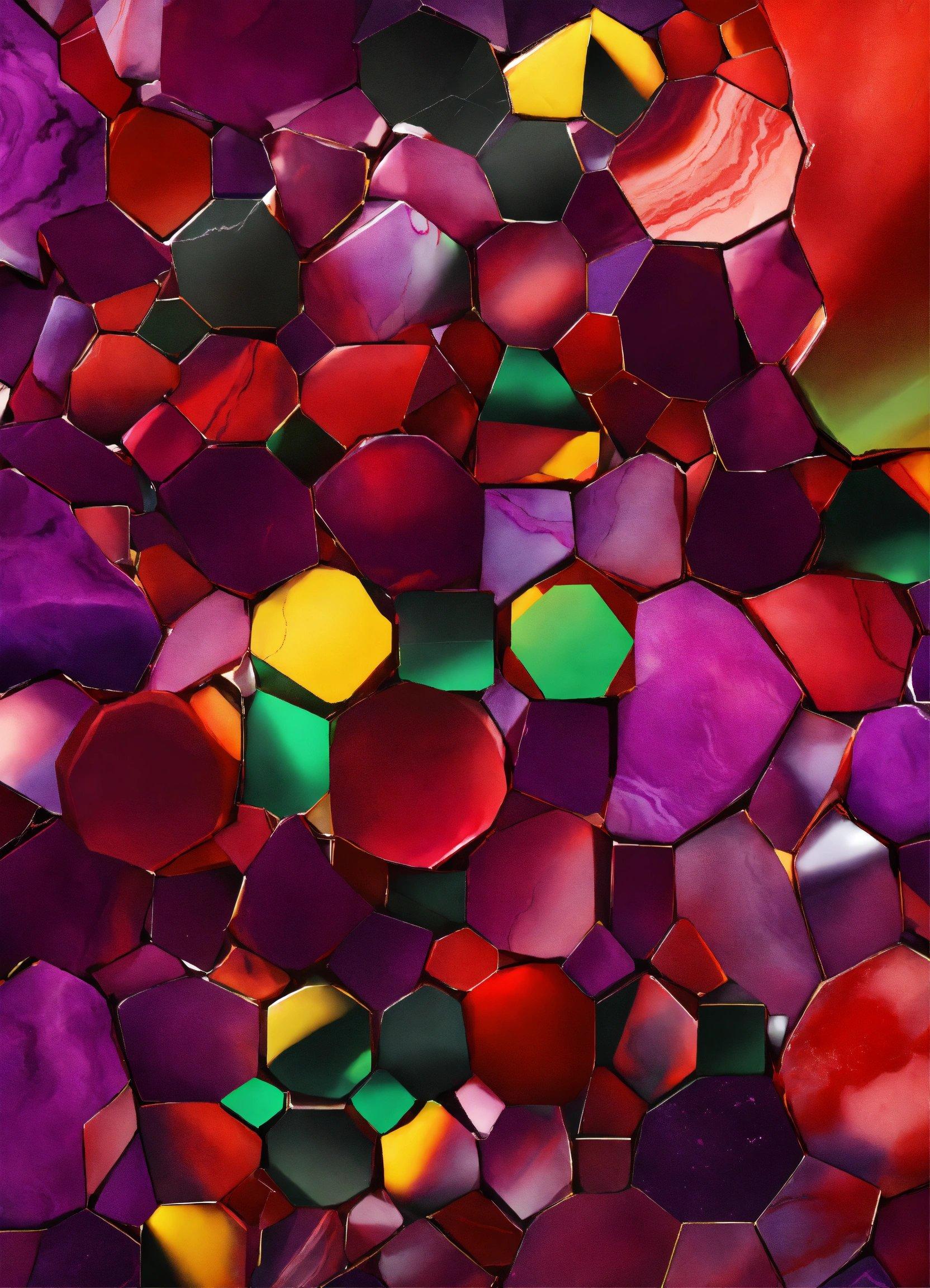 A Close Up Of A Colorful Mosaic Tile Wall