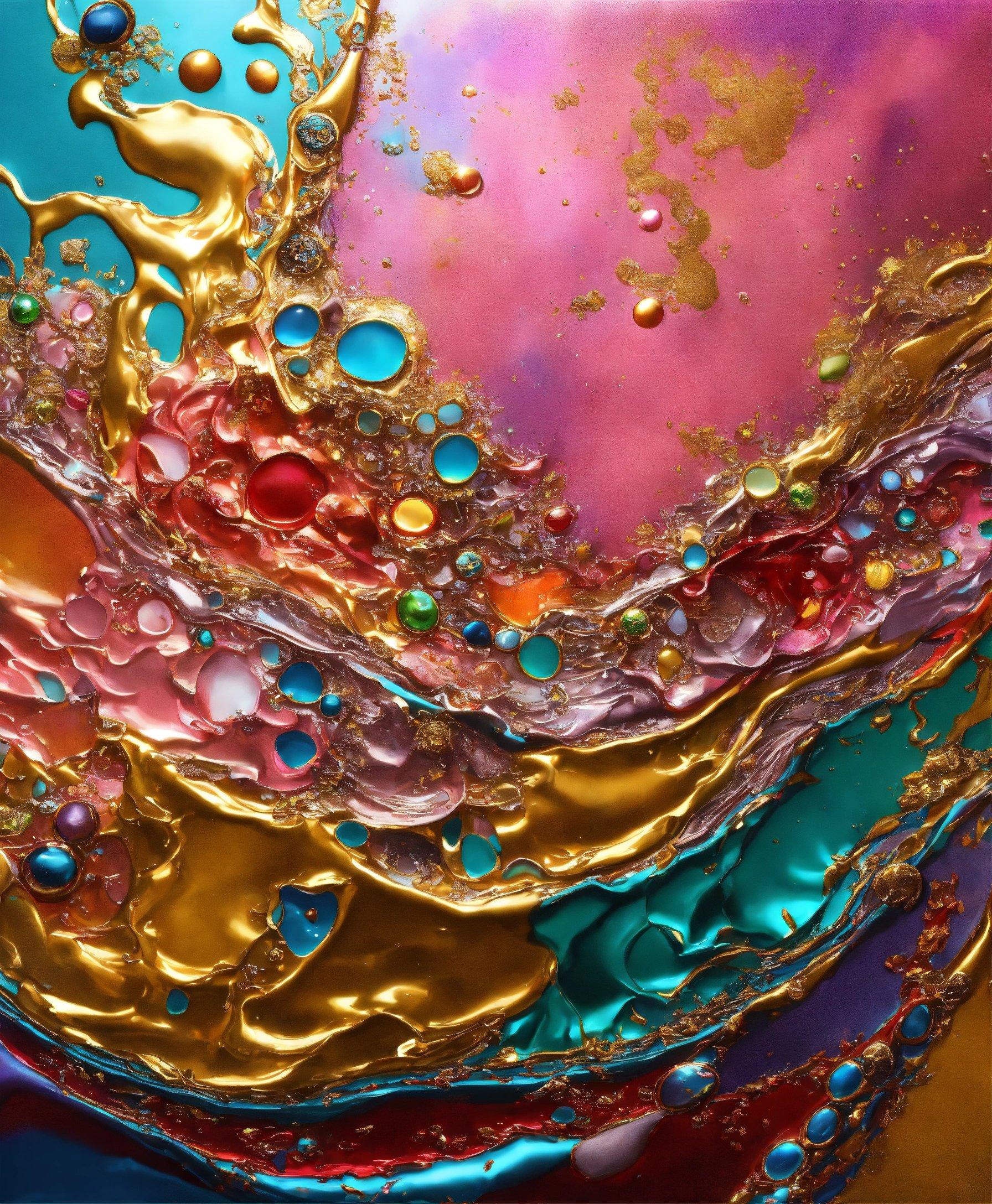 A Close Up Of A Colorful Object With Lots Of Bubbles