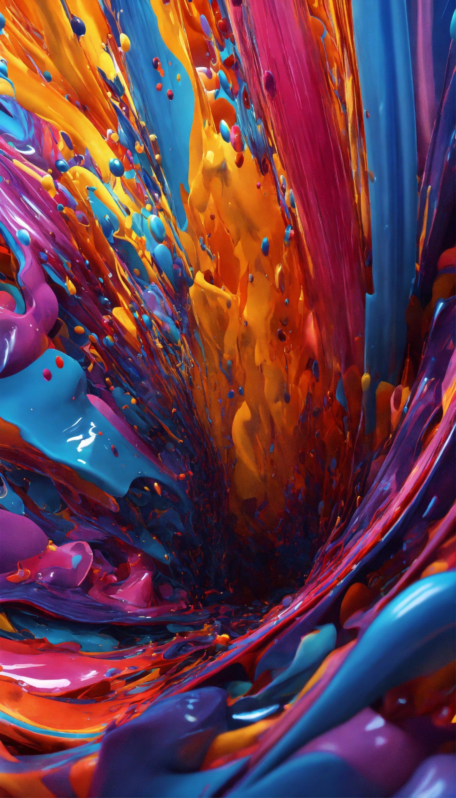 A Close Up Of A Colorful Object With Lots Of Paint