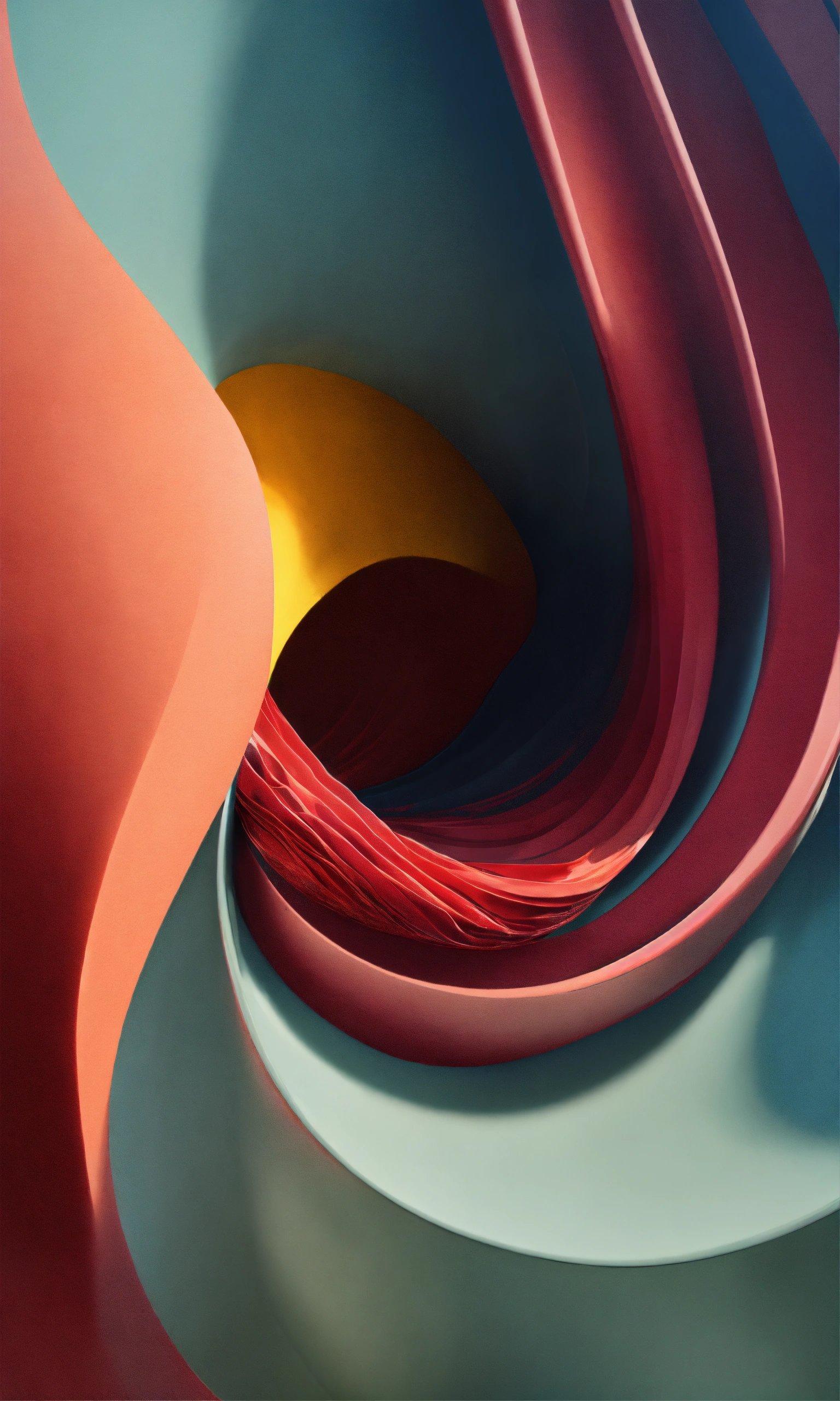 A Close Up Of A Colorful Sculpture With A Yellow Ball