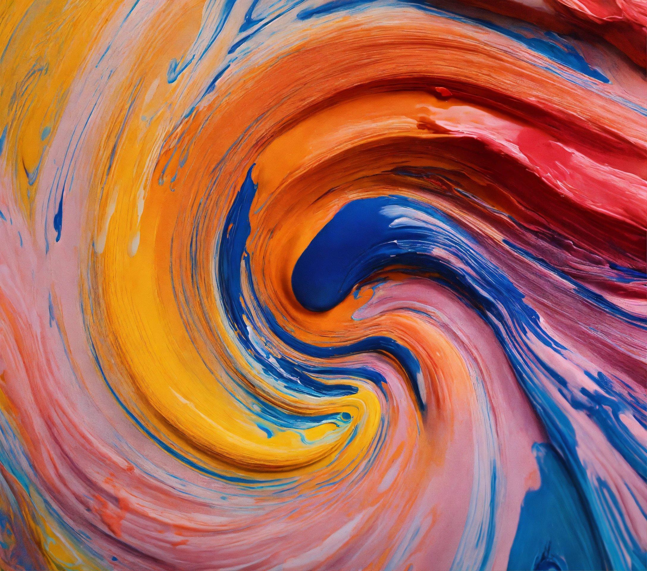 A Close Up Of A Colorful Swirl Painted With Acrylic Paint