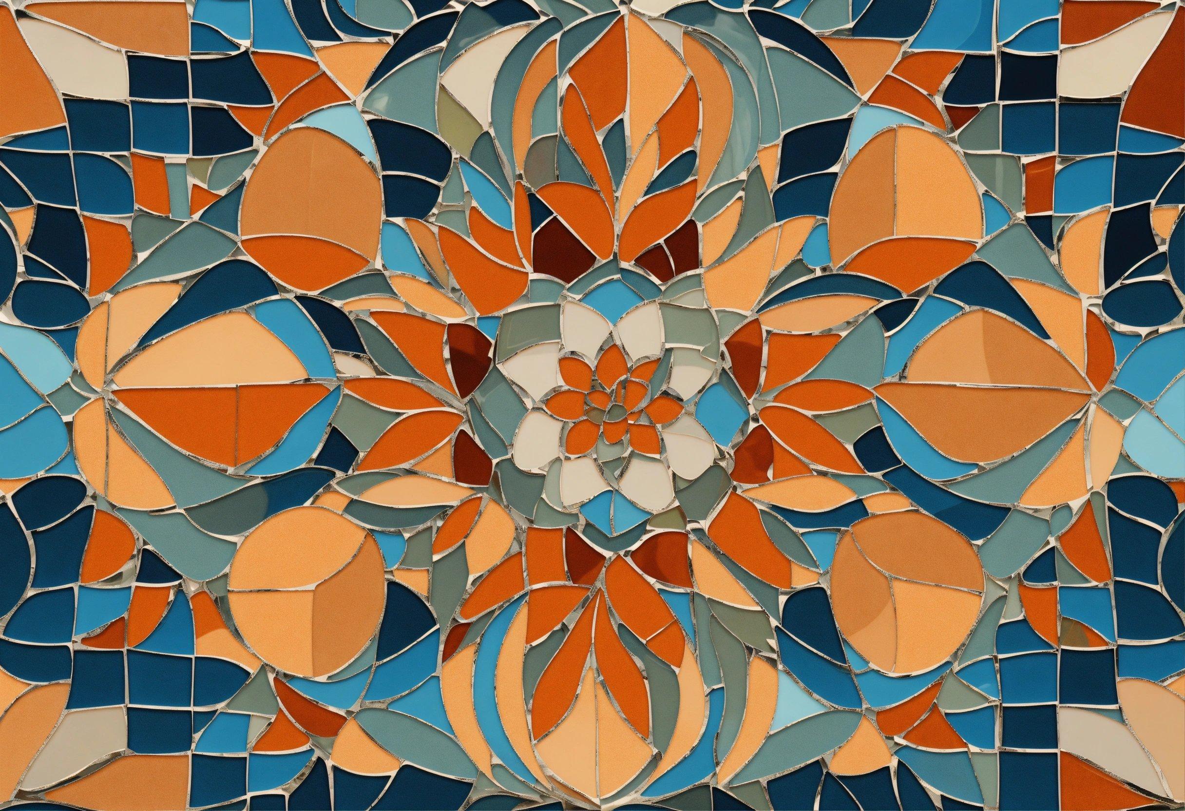 A Close Up Of A Colorful Tile Design