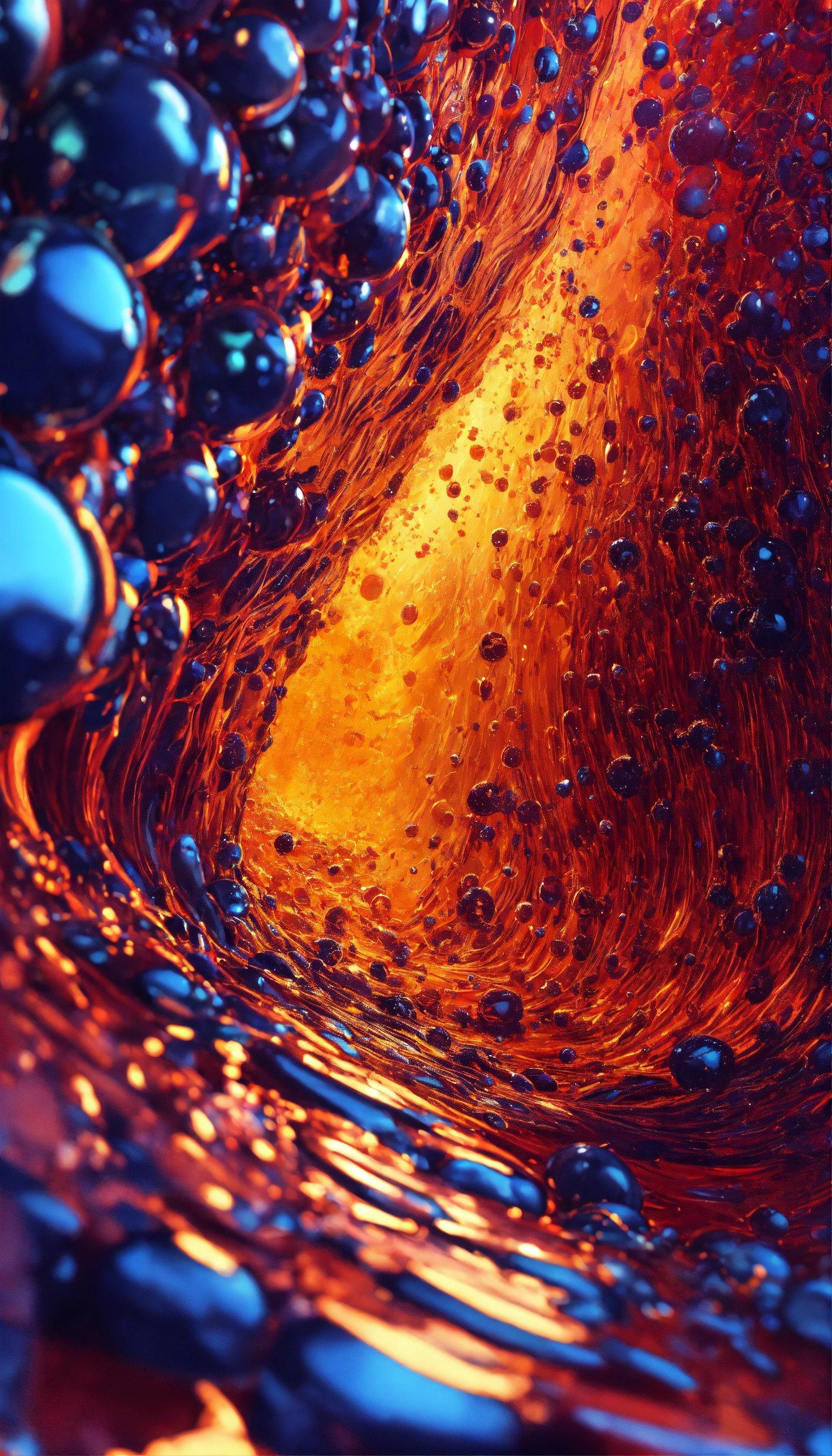 A Close Up Of A Liquid Filled With Bubbles