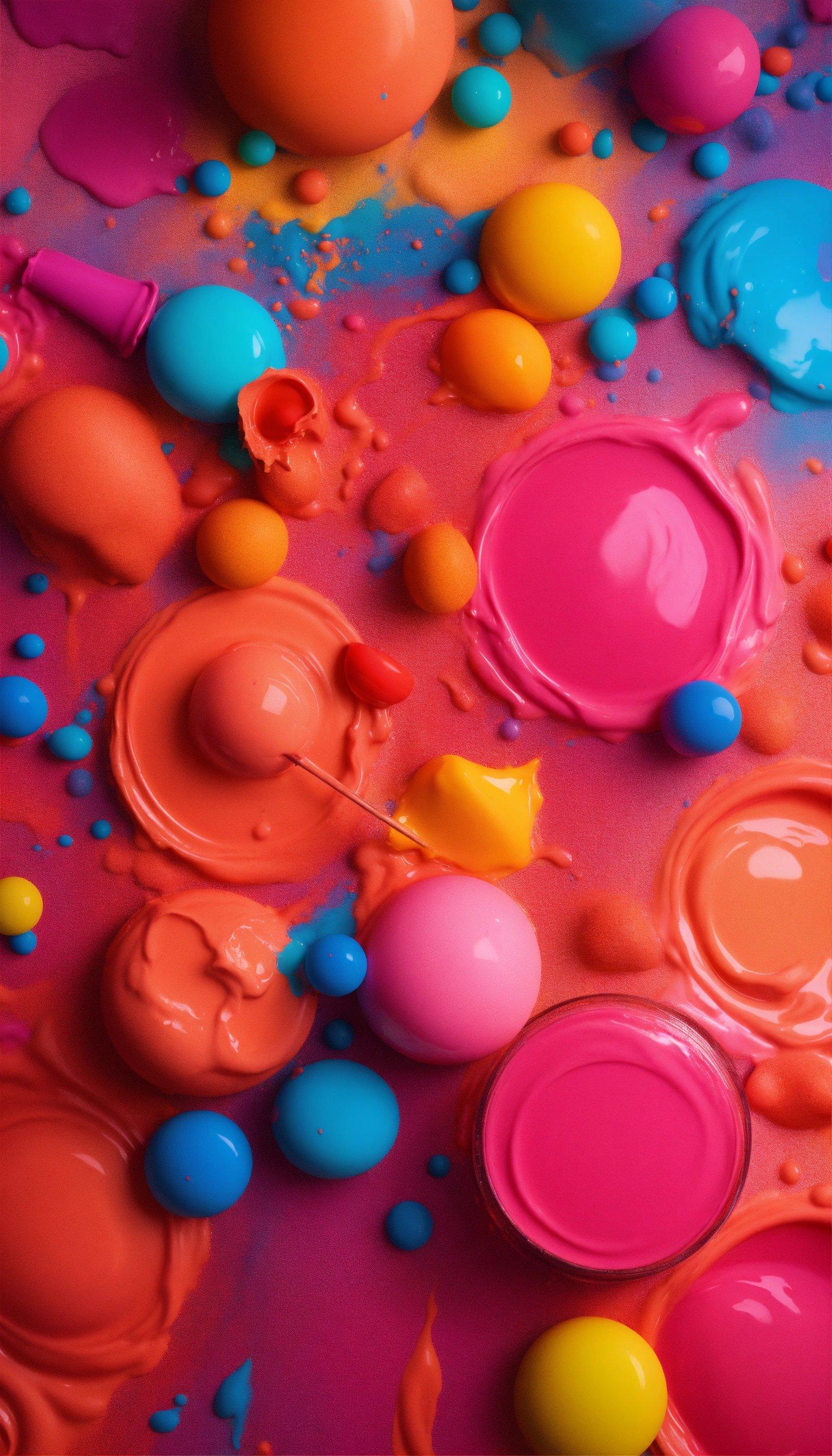 A Close Up Of A Mixture Of Colorful Paint