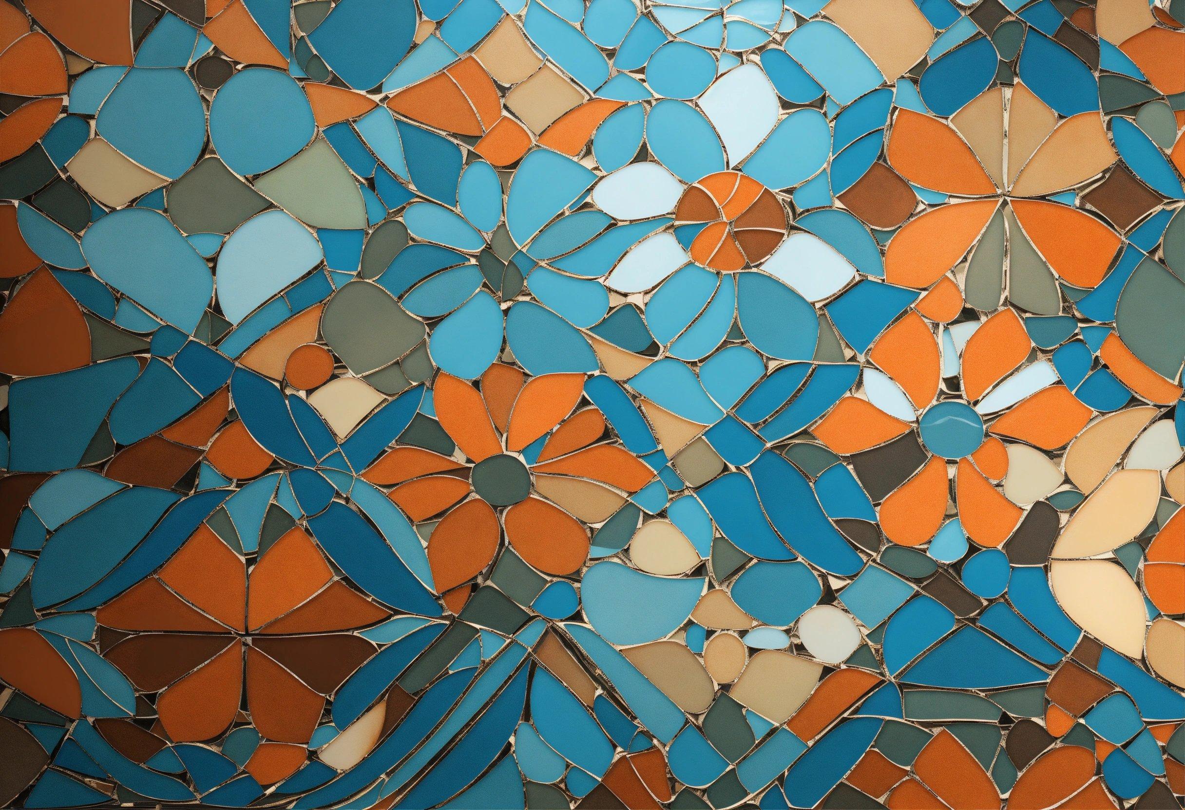 A Close Up Of A Mosaic Tile Wall