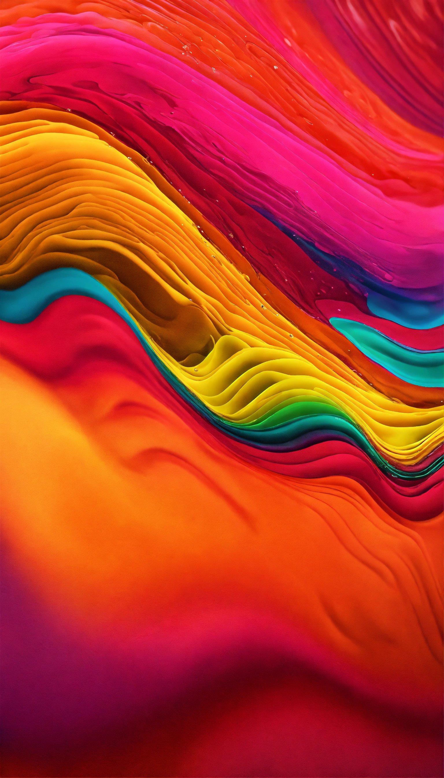 A Close Up Of A Multicolored Abstract Painting