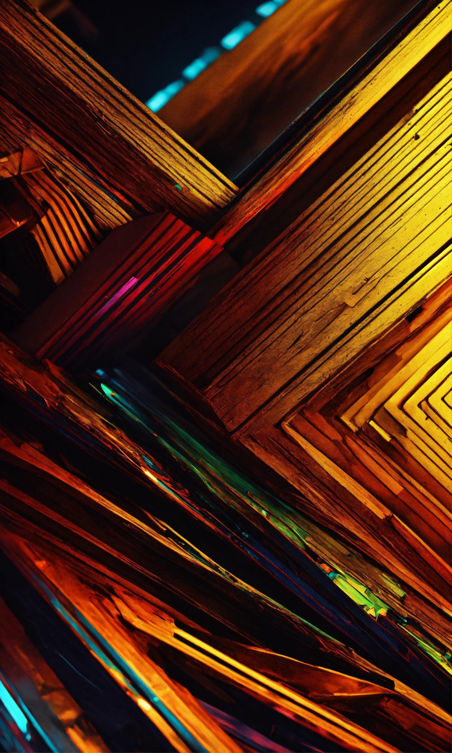 A Close Up Of A Multicolored Pattern Of Wood