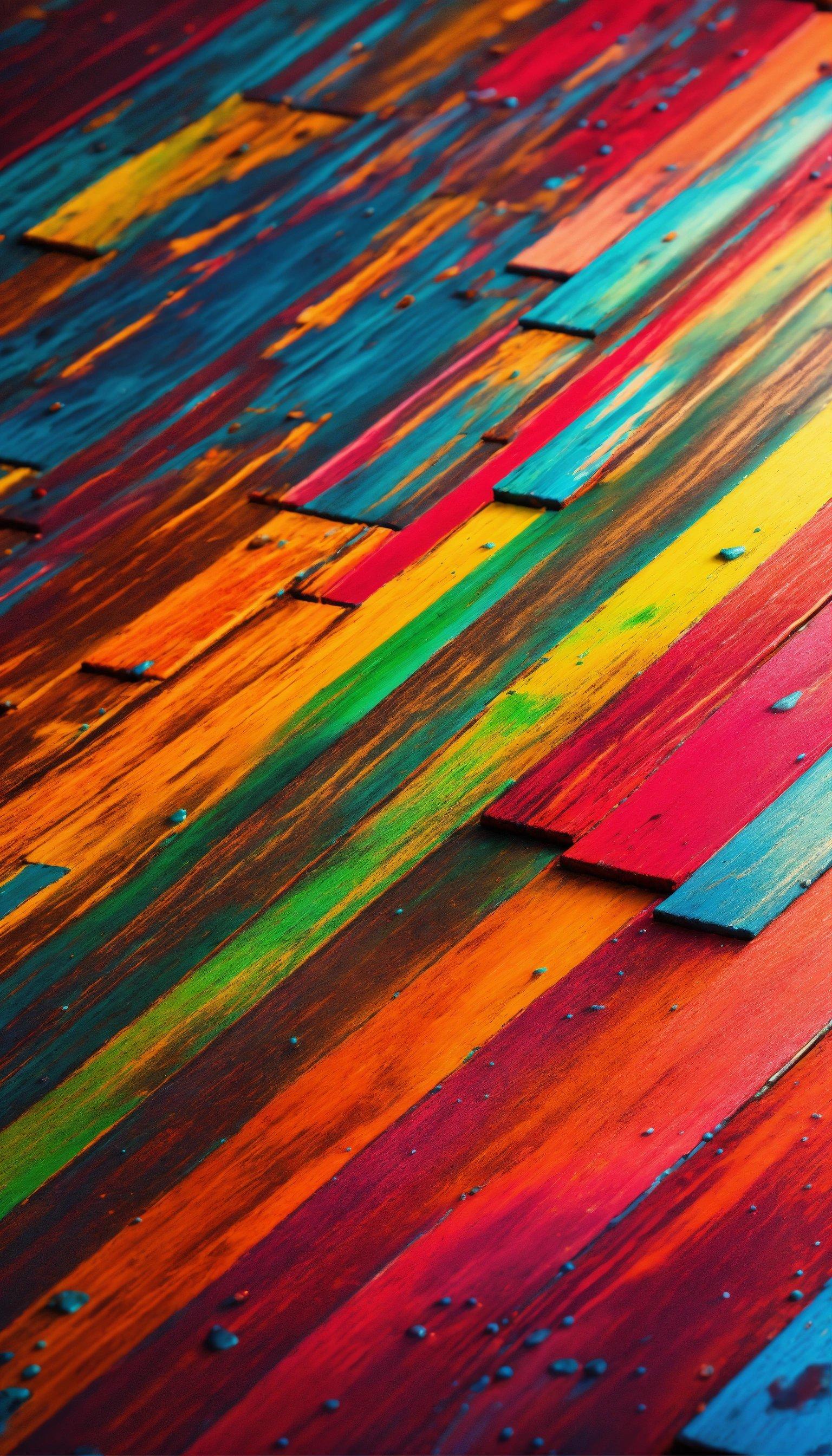 A Close Up Of A Multicolored Piece Of Wood