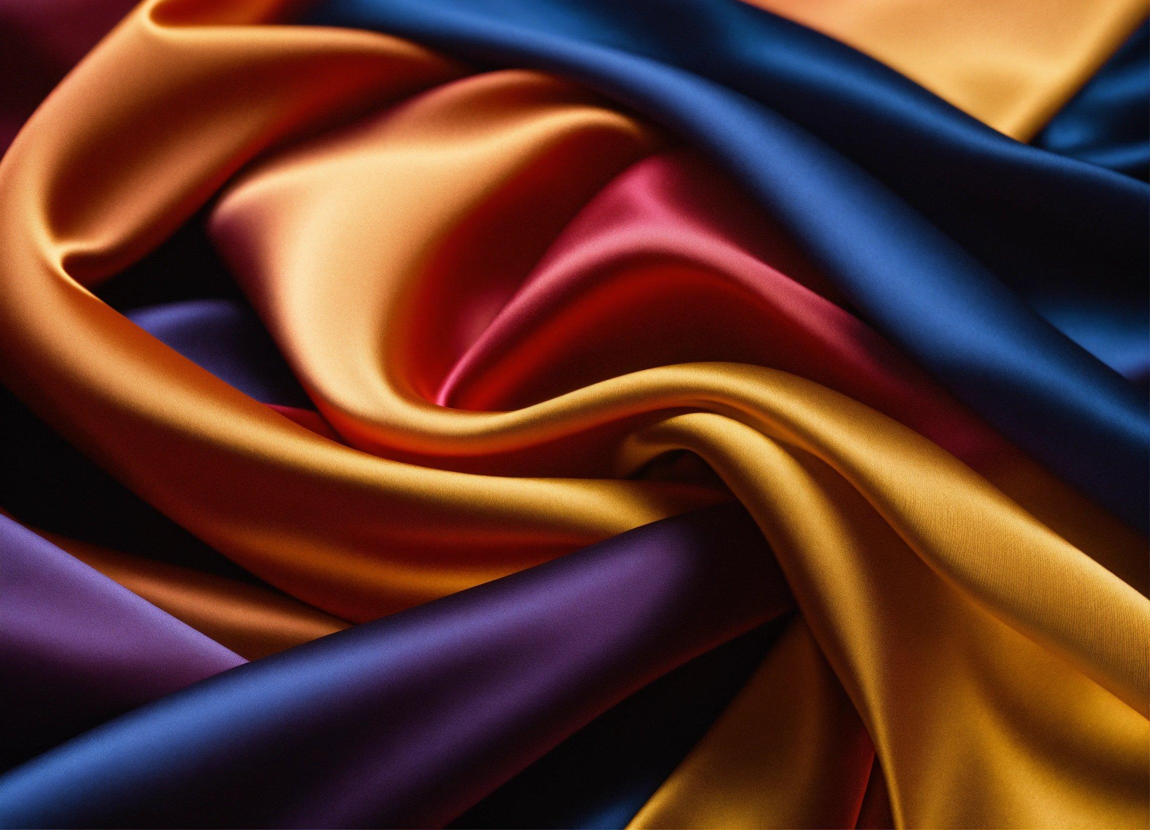 A Close Up Of A Multicolored Satin Fabric