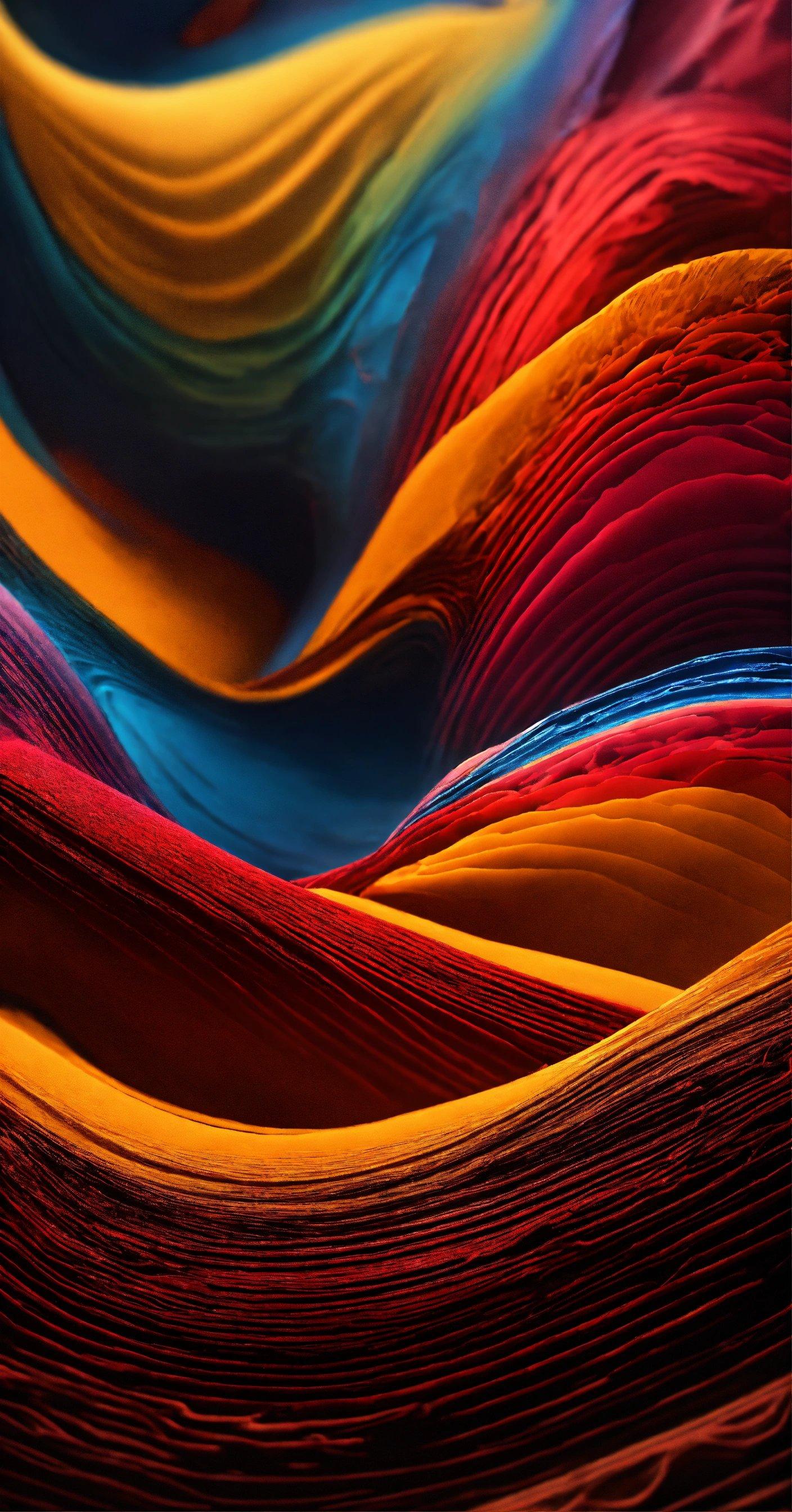 A Close Up Of A Multicolored Wave Of Paper