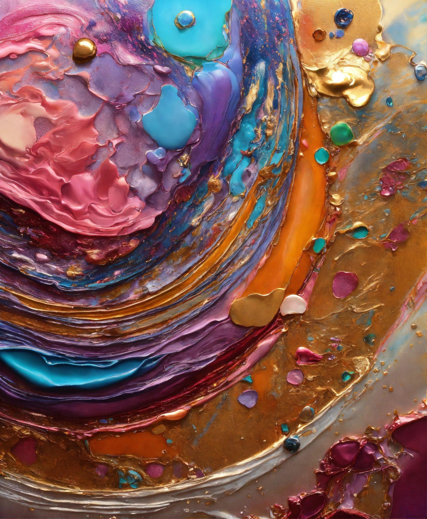 A Close Up Of A Plate With Many Different Colors Of Paint