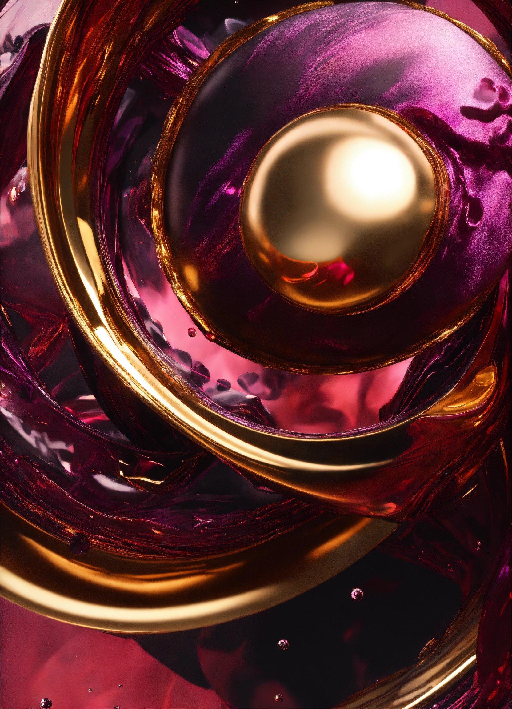 A Close Up Of A Purple And Gold Object