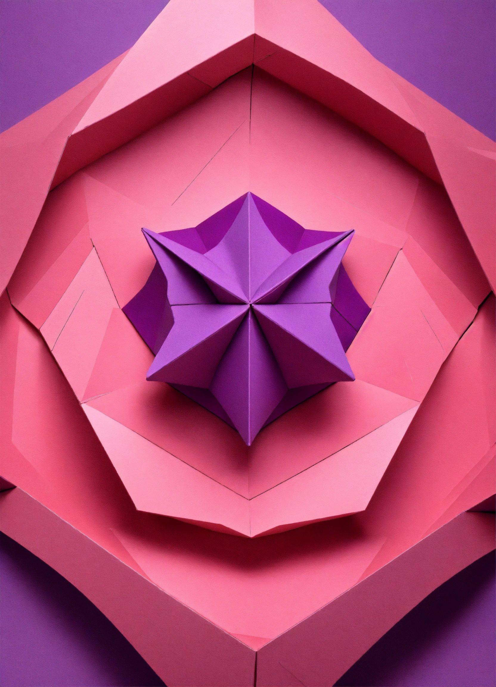 A Close Up Of A Purple Origami Object