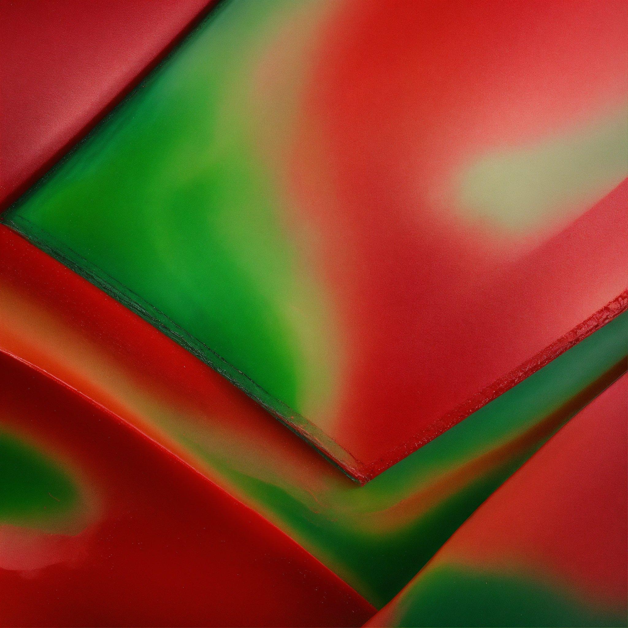 A Close Up Of A Red And Green Object