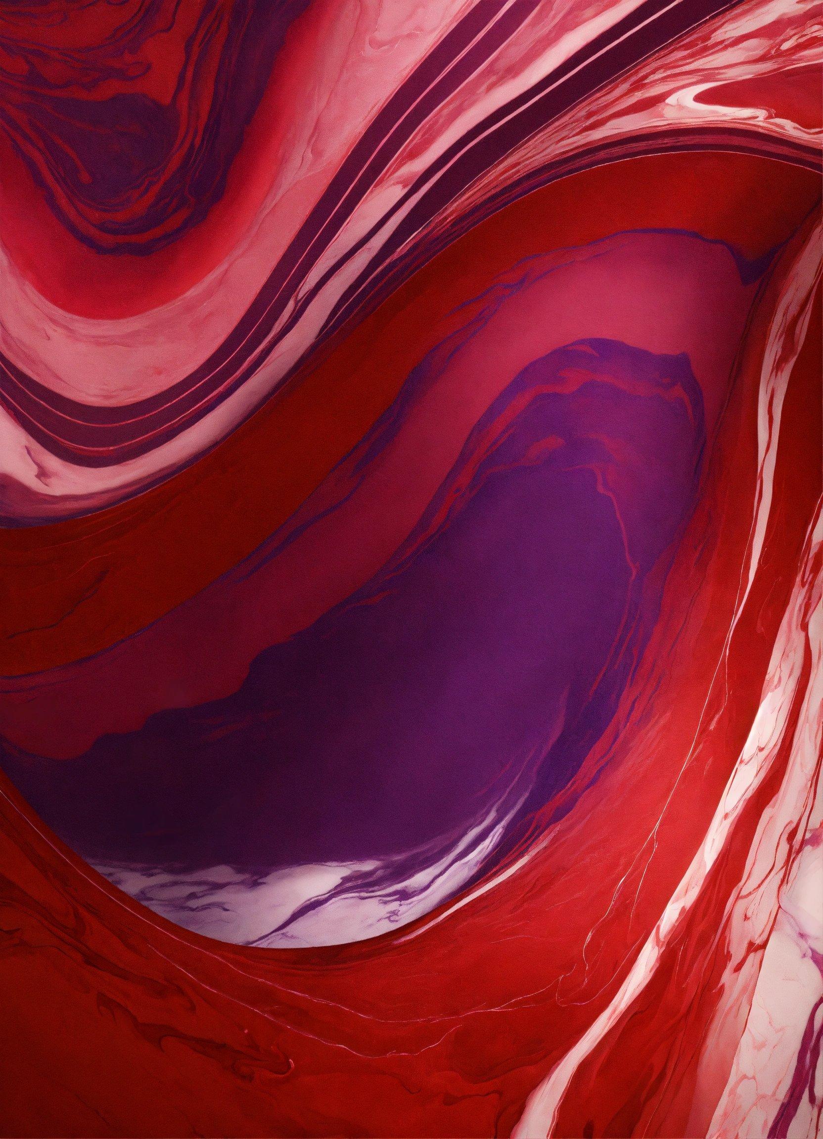 A Close Up Of A Red And Purple Object