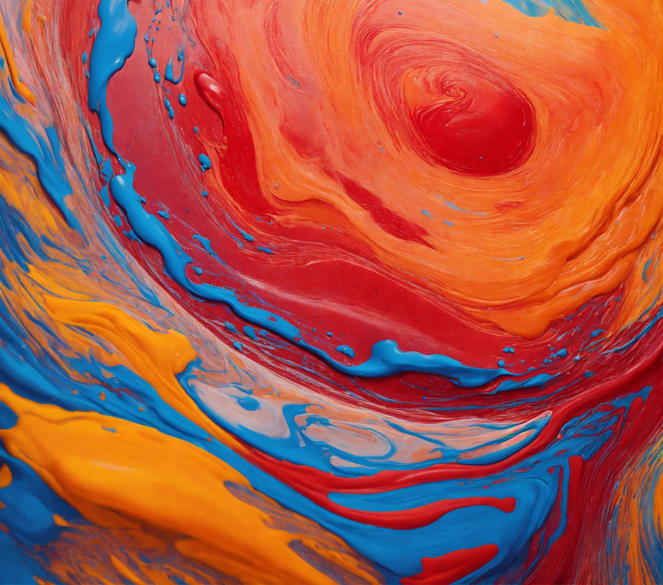 A Close Up Of A Red, Orange, And Blue Swirl