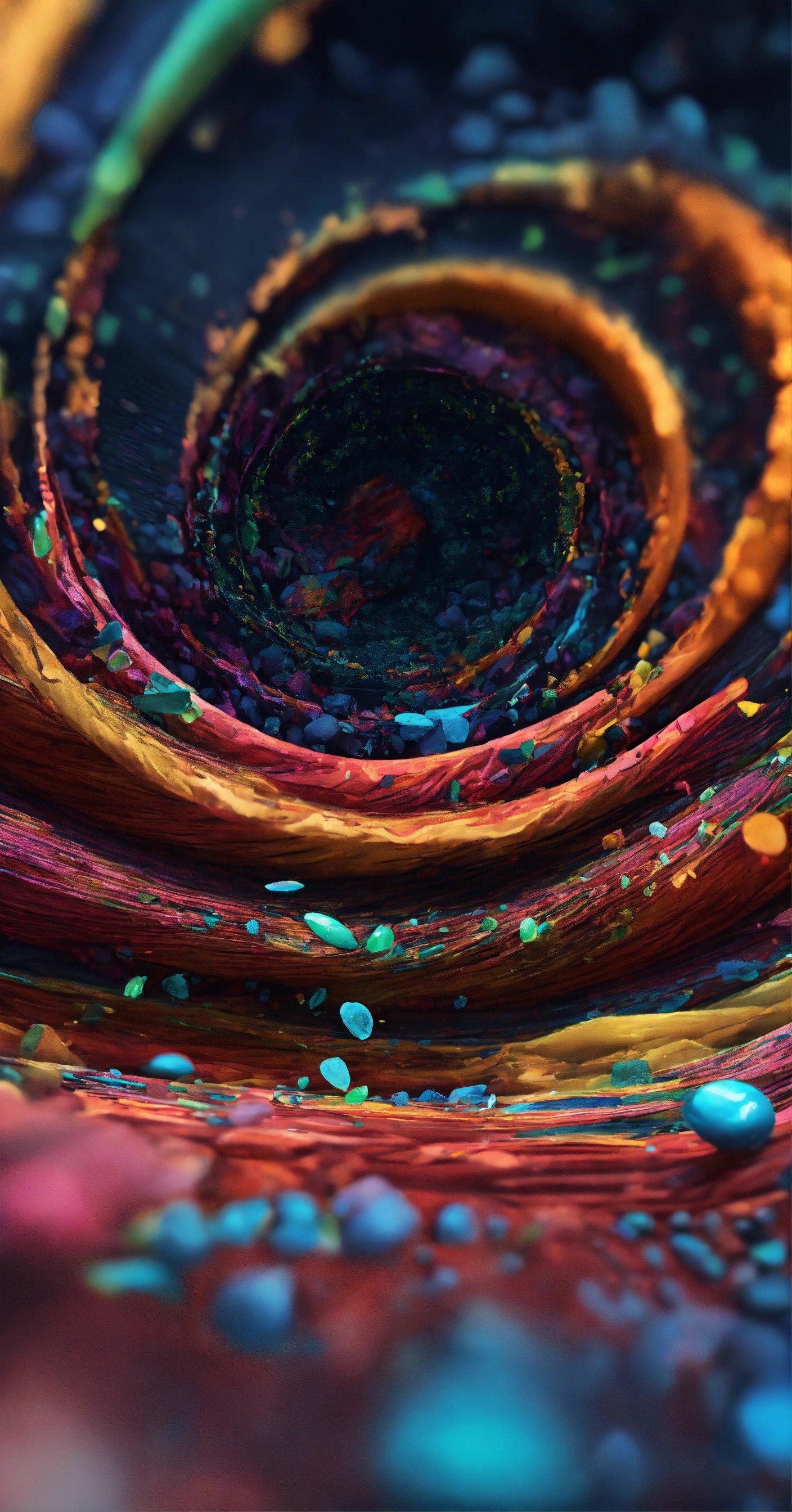 A Close Up Of A Spiral Of Colored Paint