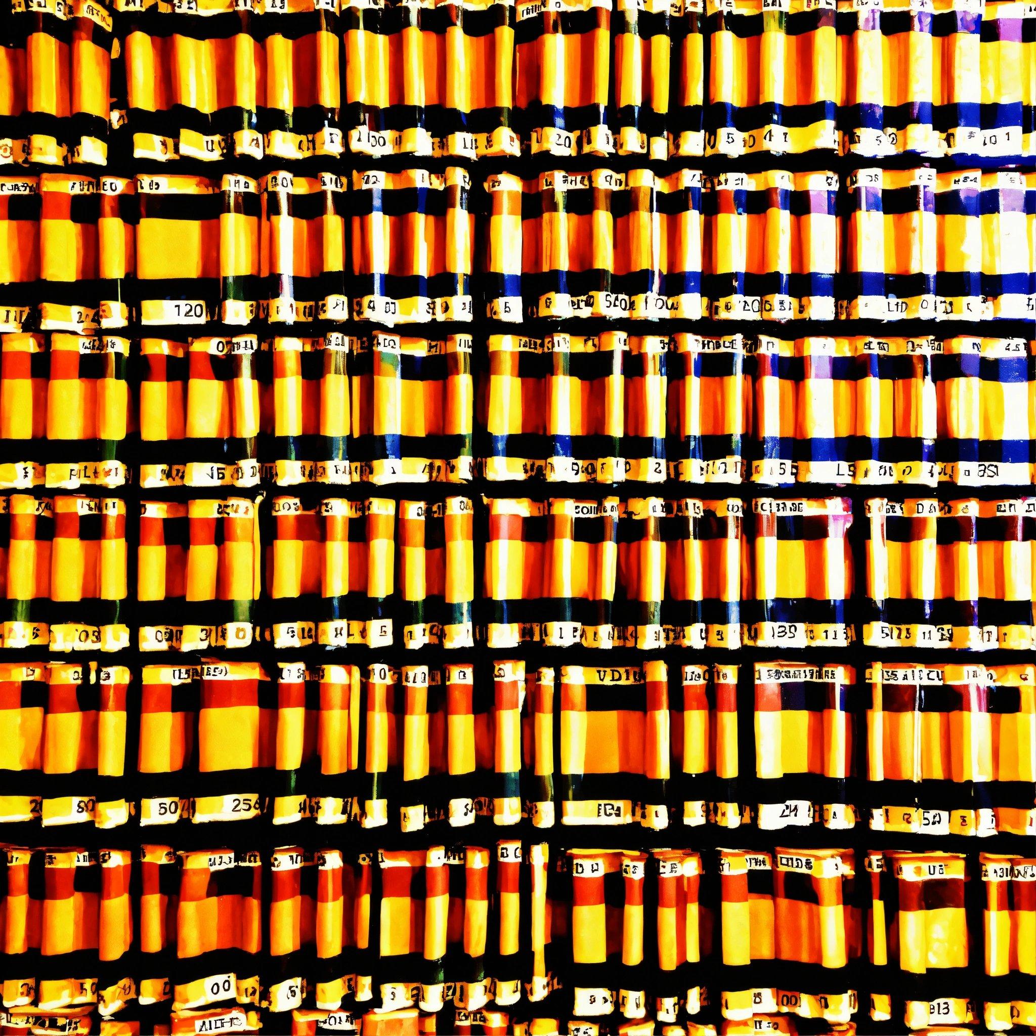 A Close Up Of A Wall Made Up Of Orange And Yellow Bottles