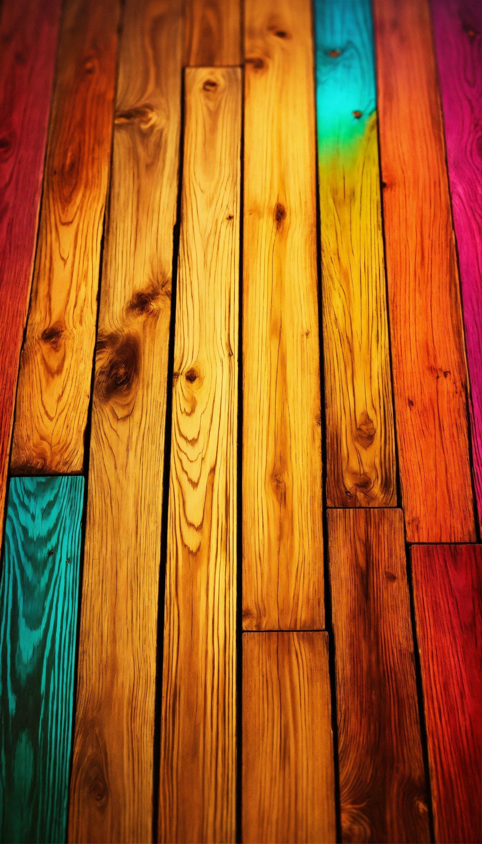 A Close Up Of A Wooden Floor With Different Colors