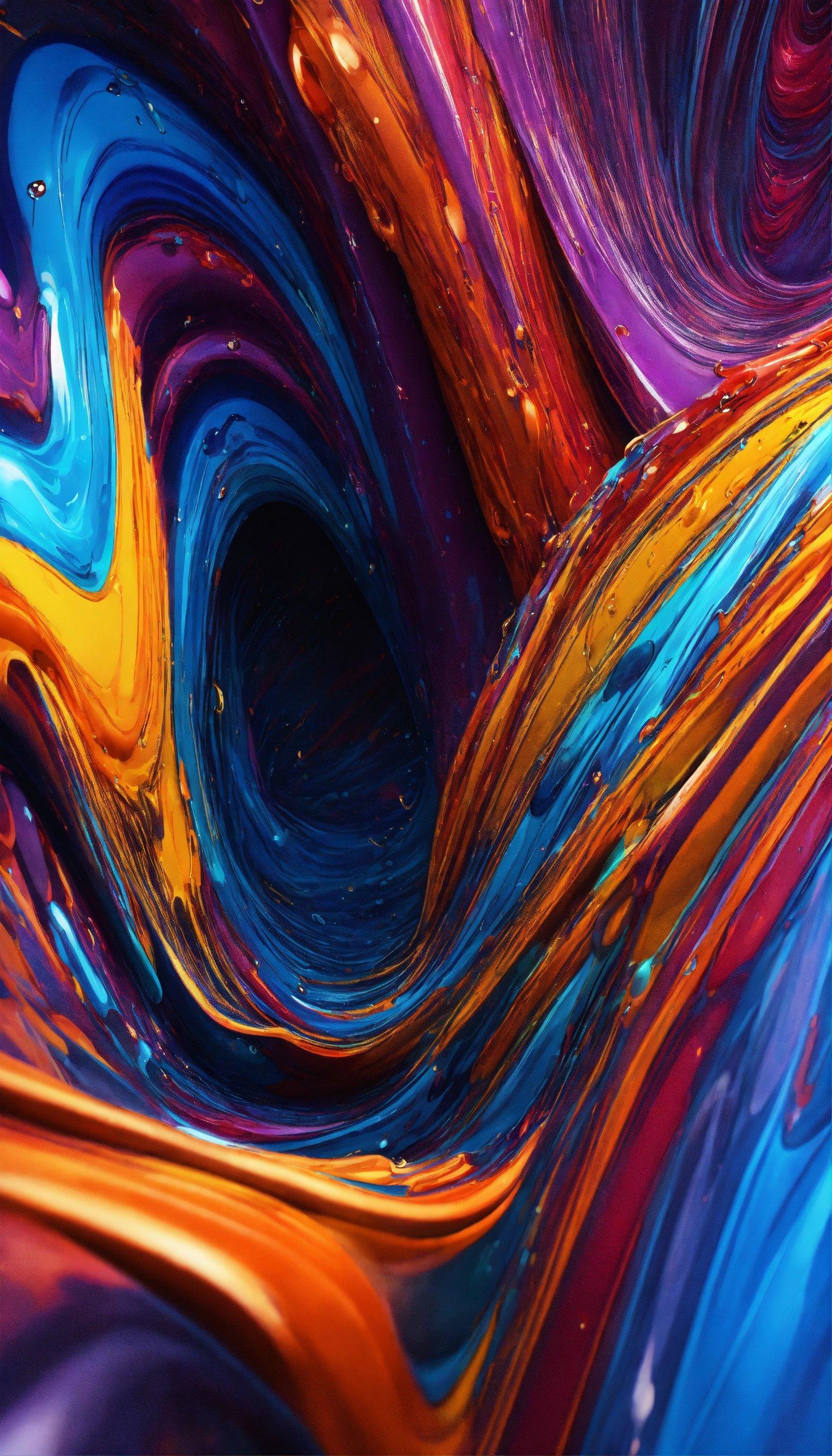 A Close Up Of An Abstract Painting With Colors