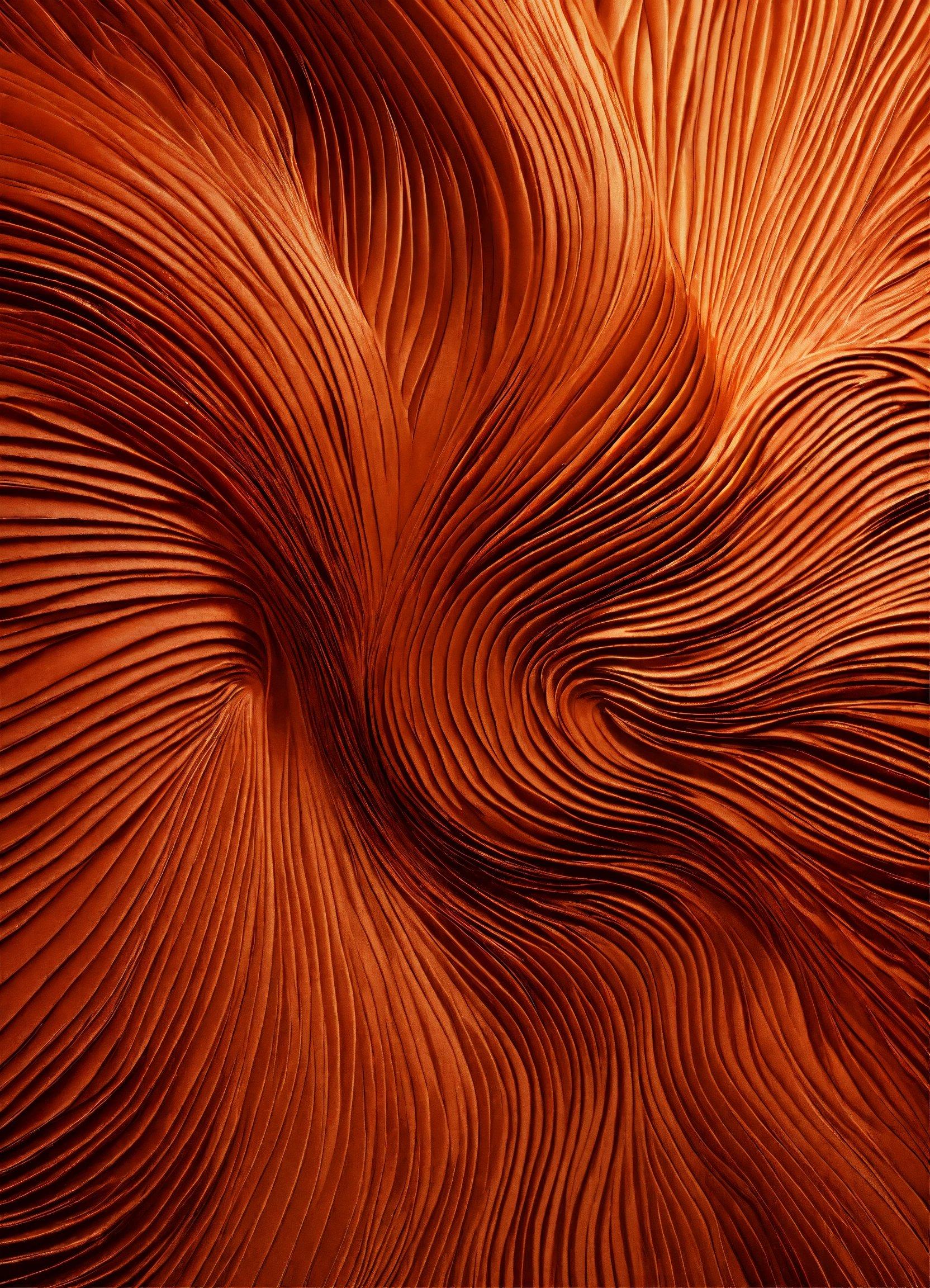 A Close Up Of An Orange Background With Wavy Lines