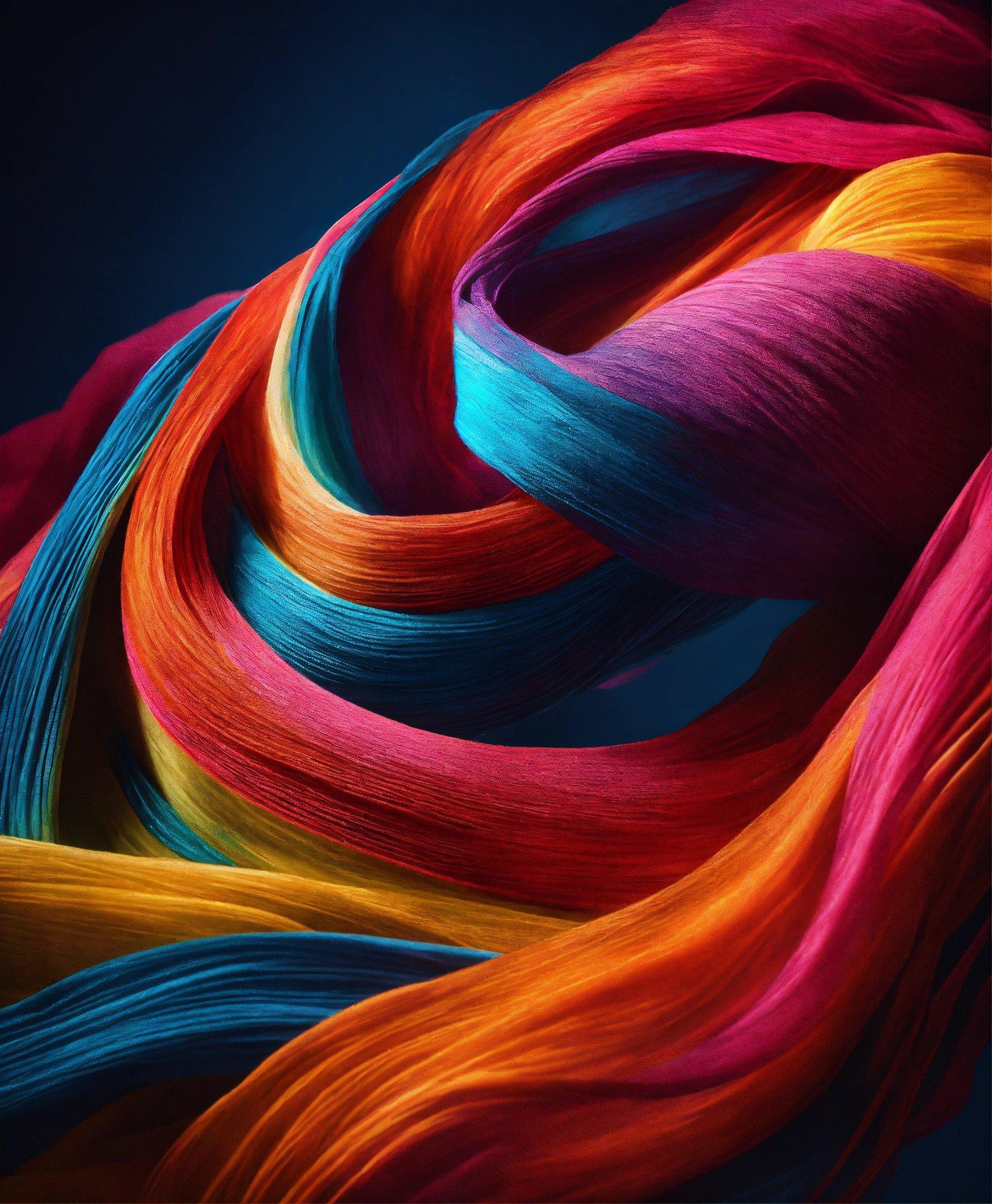 A Close Up Of Colorful Hair On A Dark Background