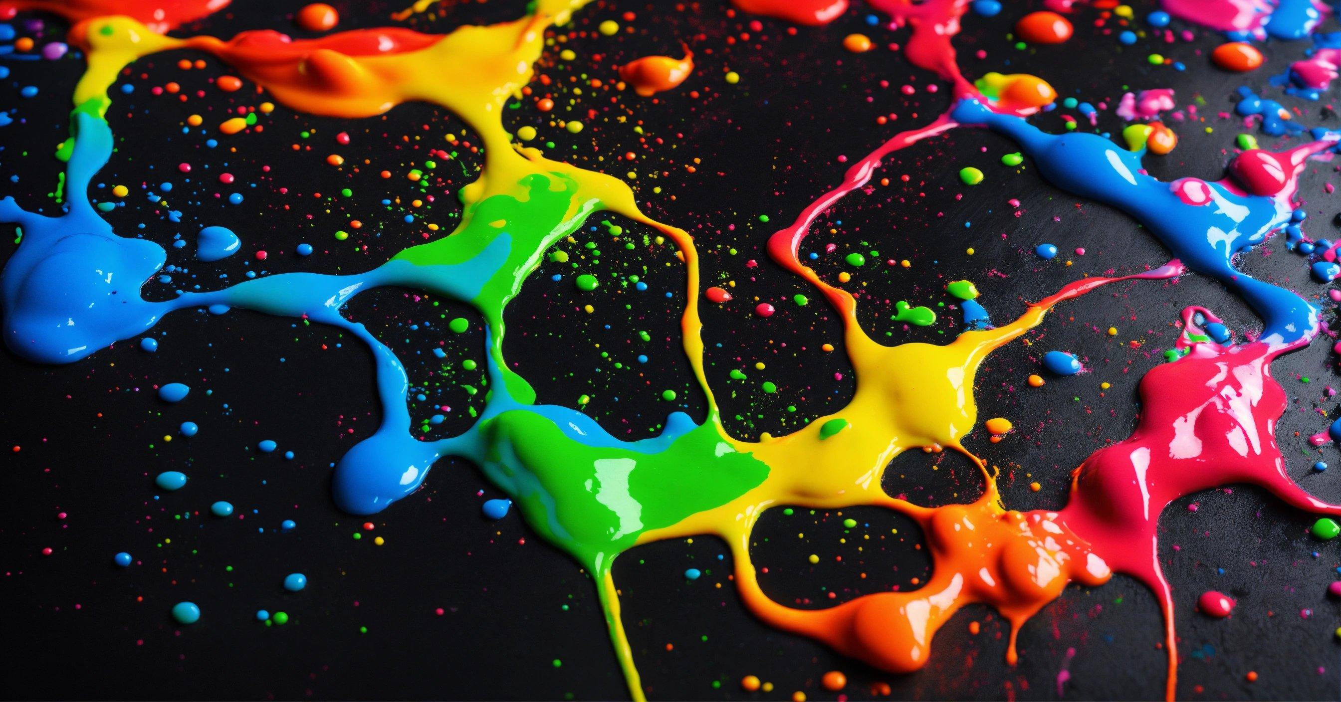 A Close Up Of Paint On A Black Surface