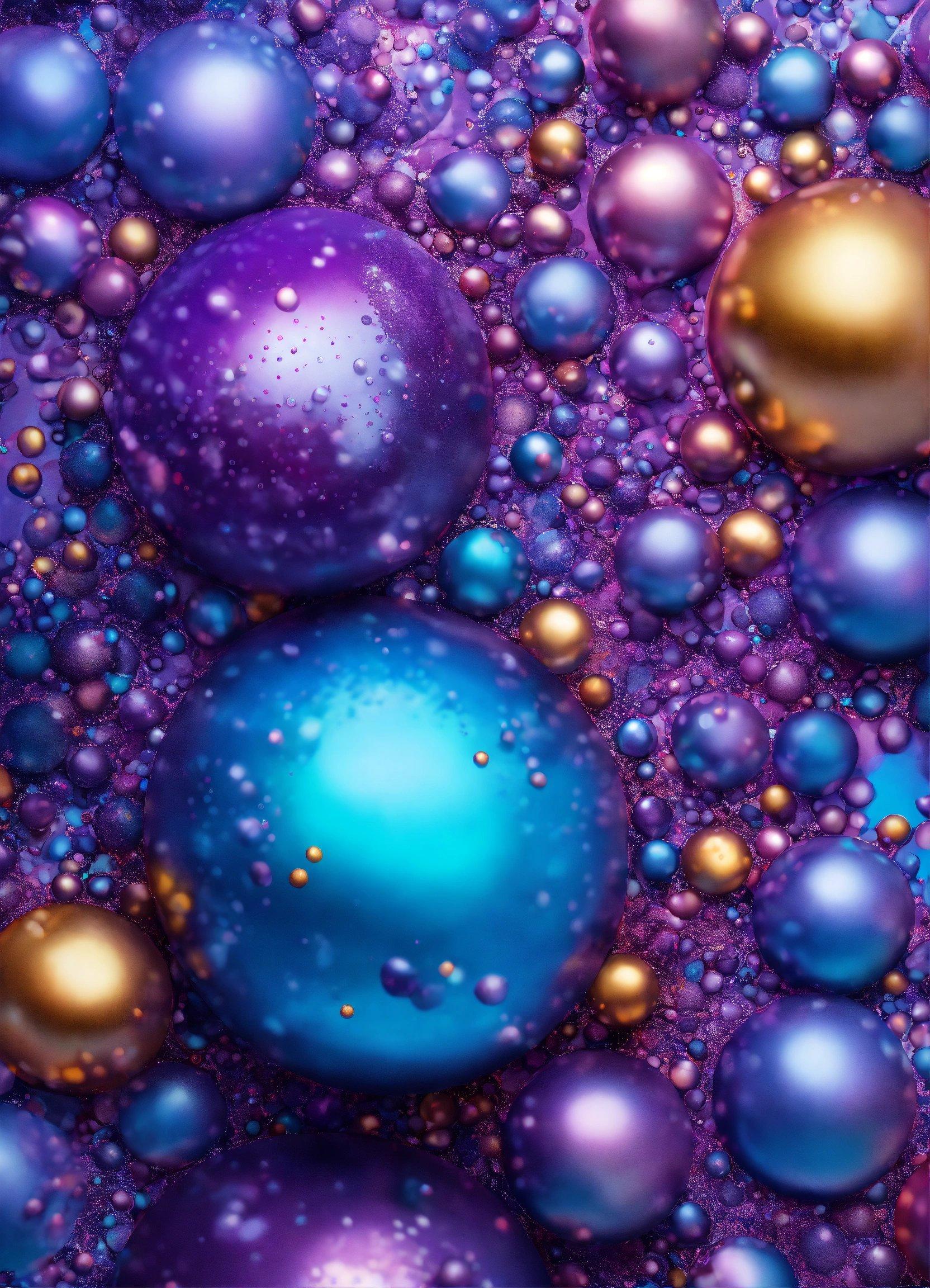 A Close Up Of Some Blue And Purple Balls