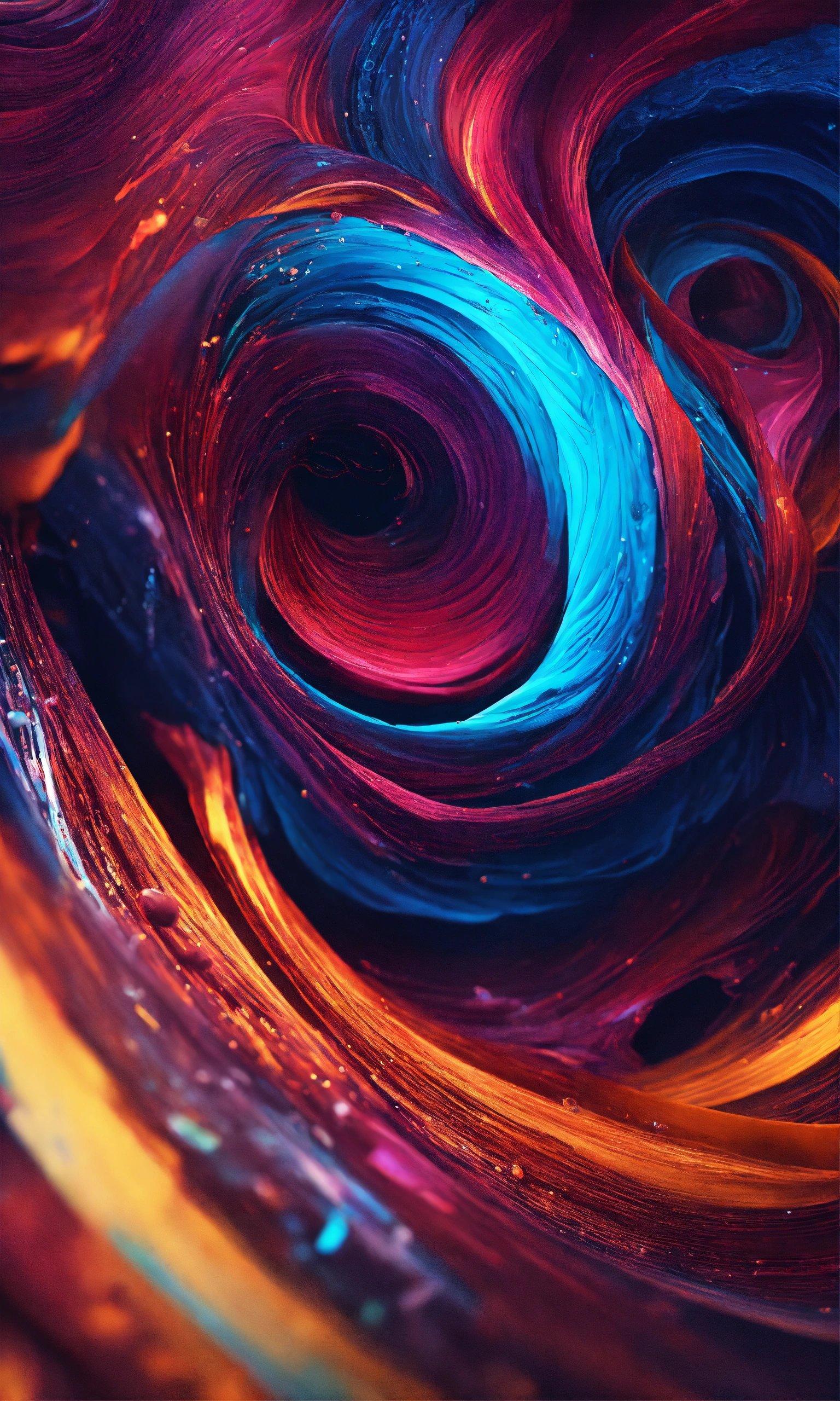 A Close Up View Of A Colorful Swirl