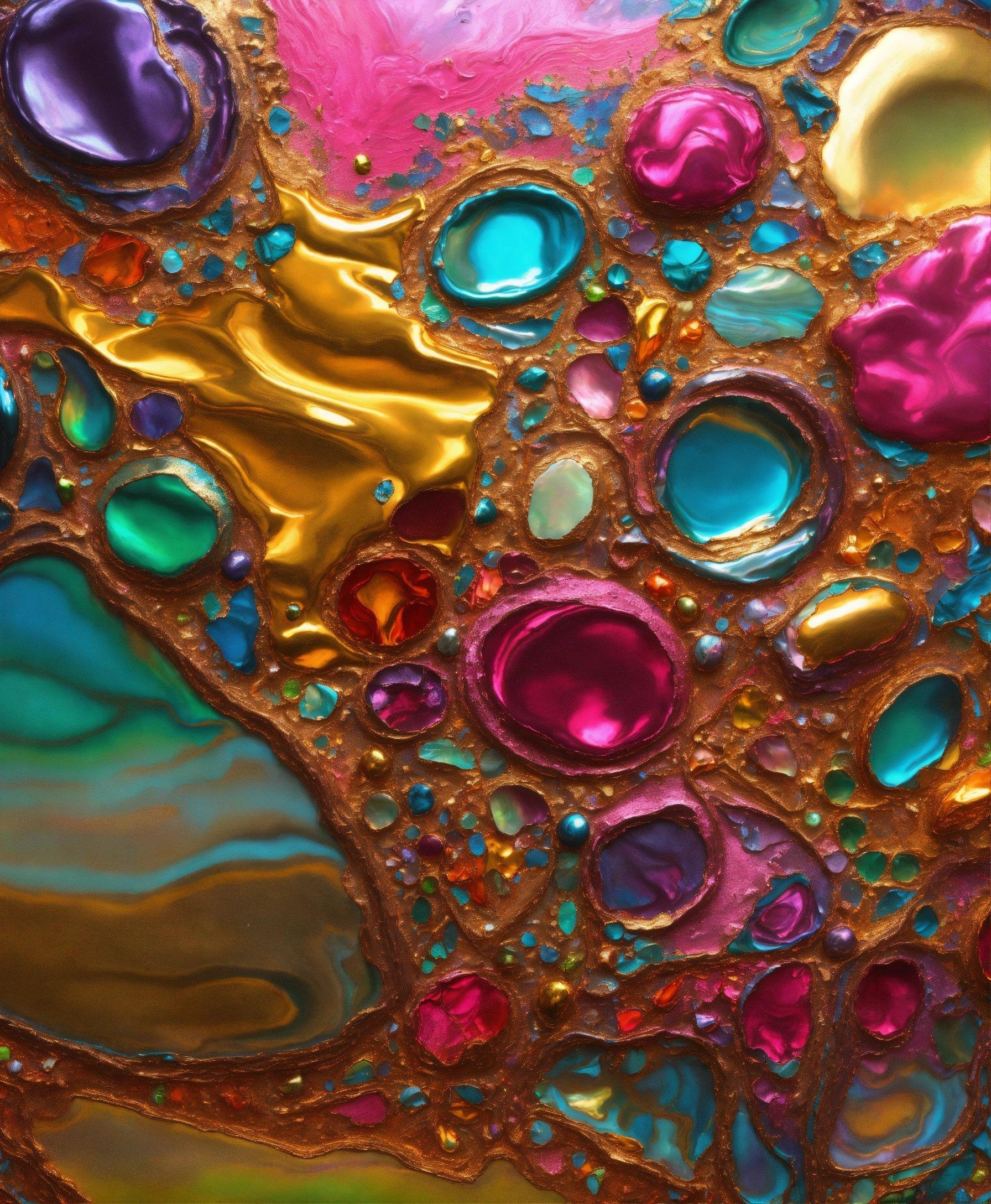 A Close Up View Of A Liquid Filled With Different Colors