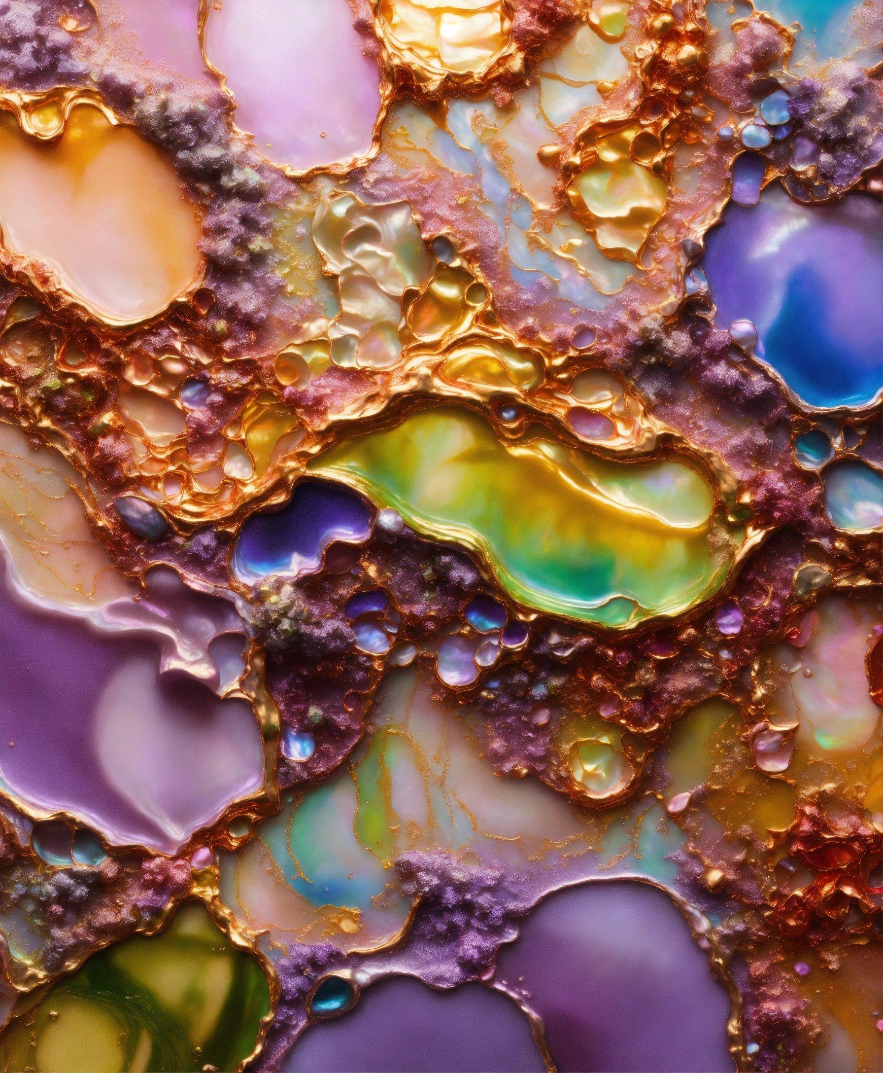 A Close Up View Of A Mixture Of Paint