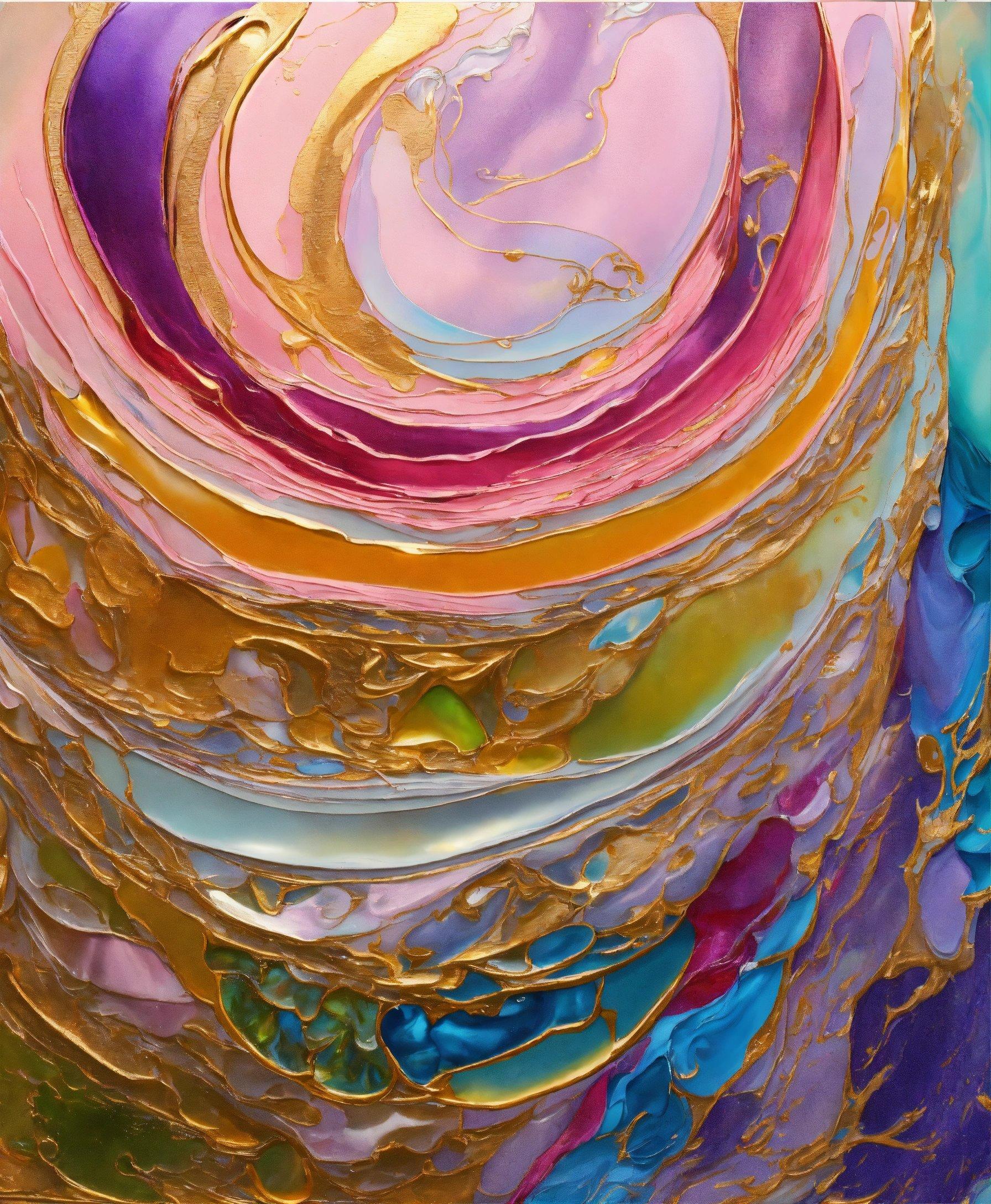 A Close Up View Of A Multicolored Glass Sculpture