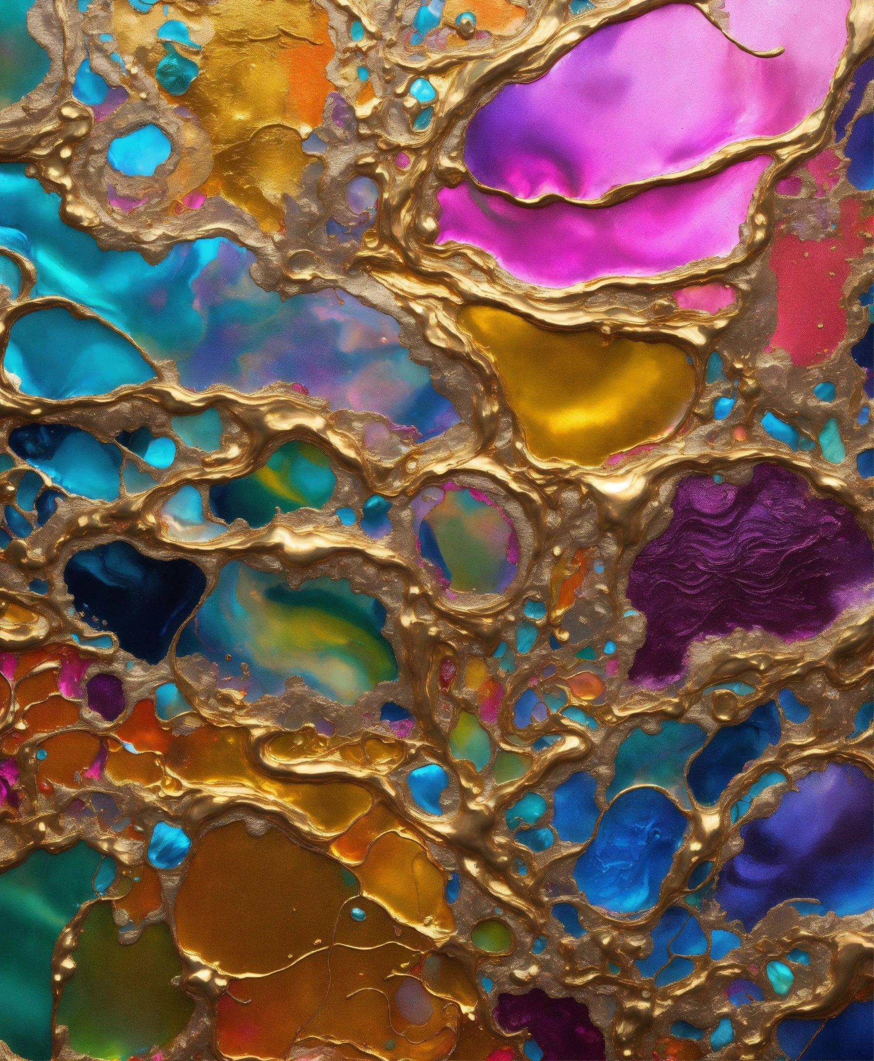 A Close Up View Of A Multicolored Glass Window