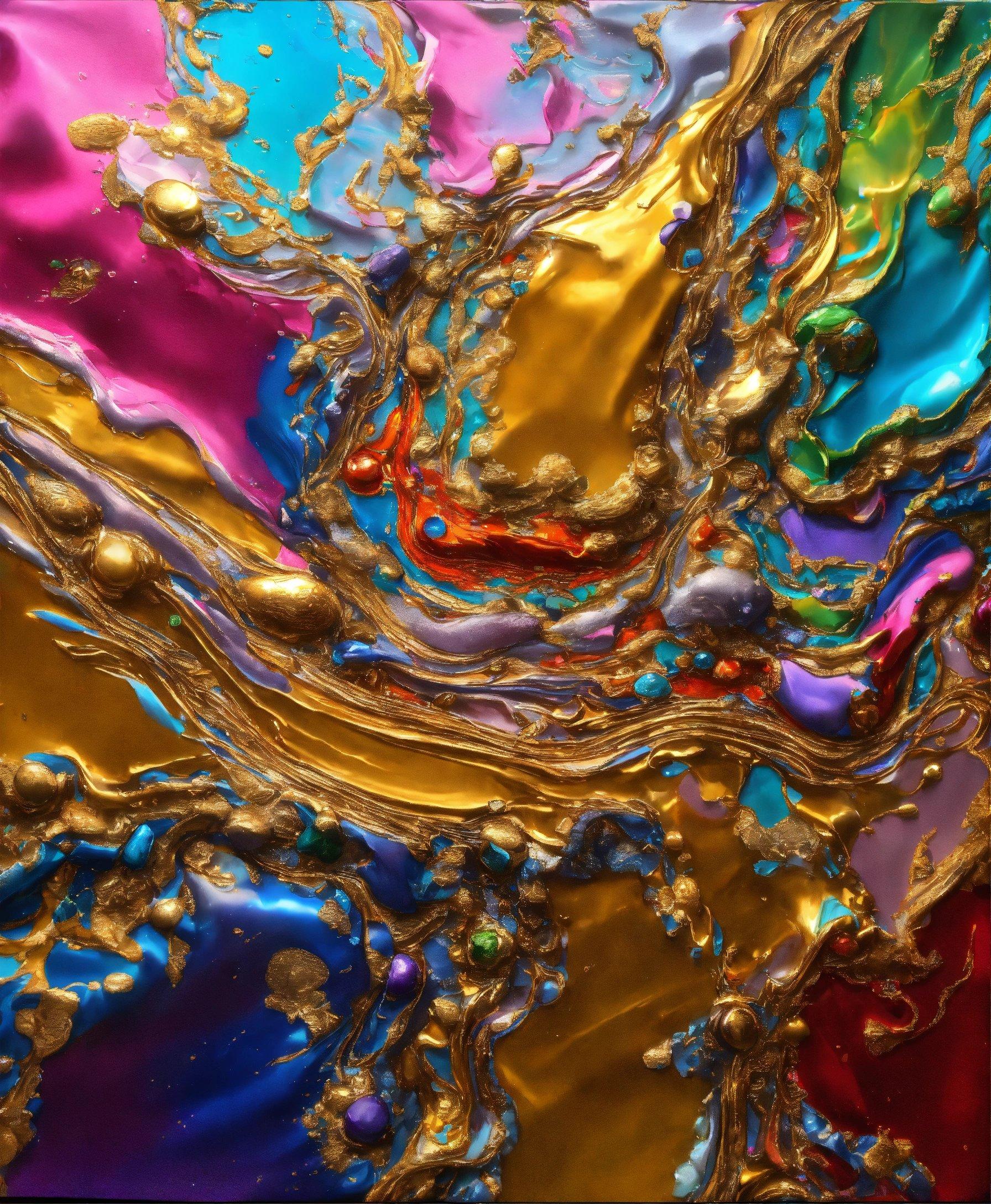 A Close Up View Of A Multicolored Surface