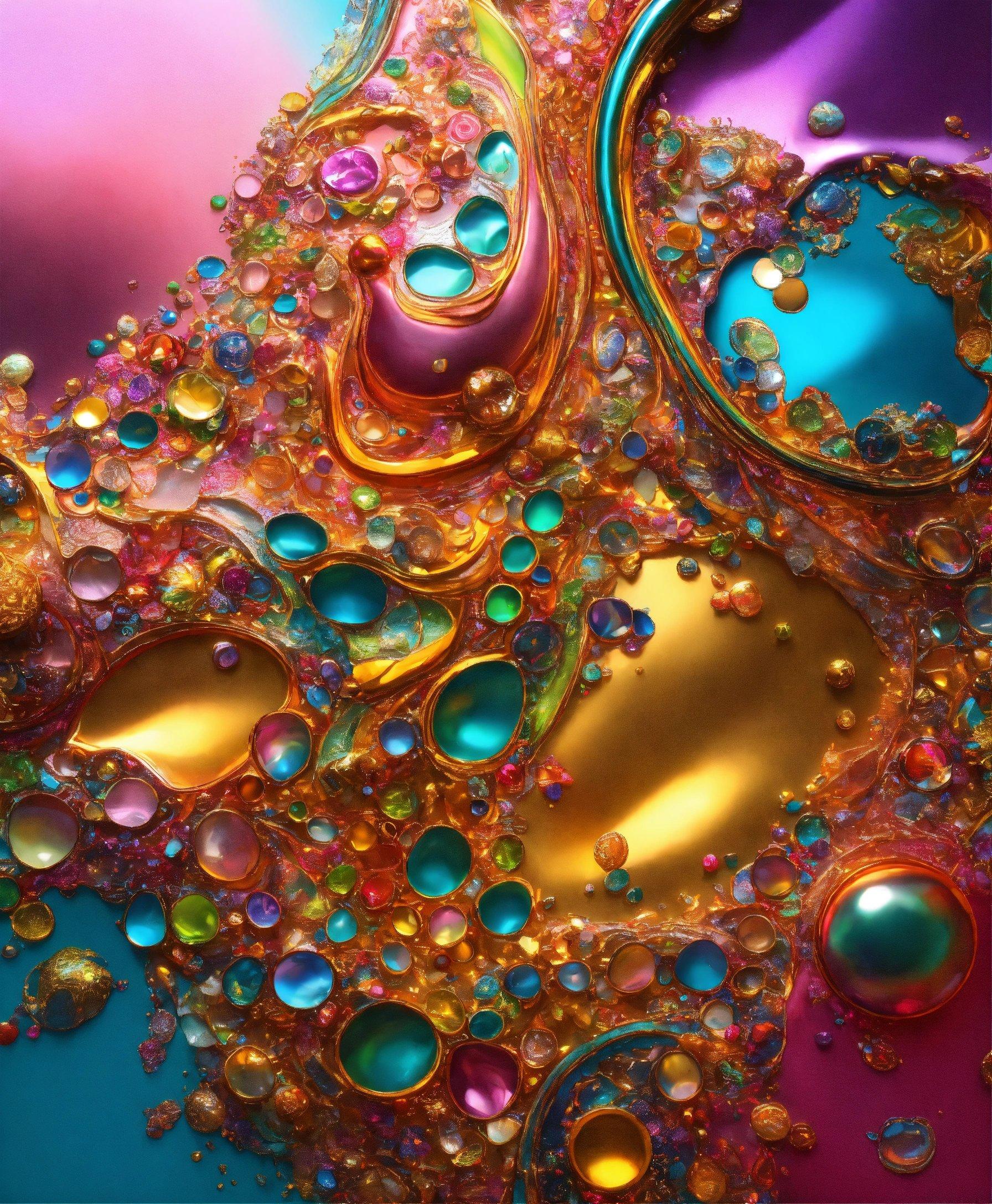 A Close Up View Of Colorful Bubbles And Bubbles