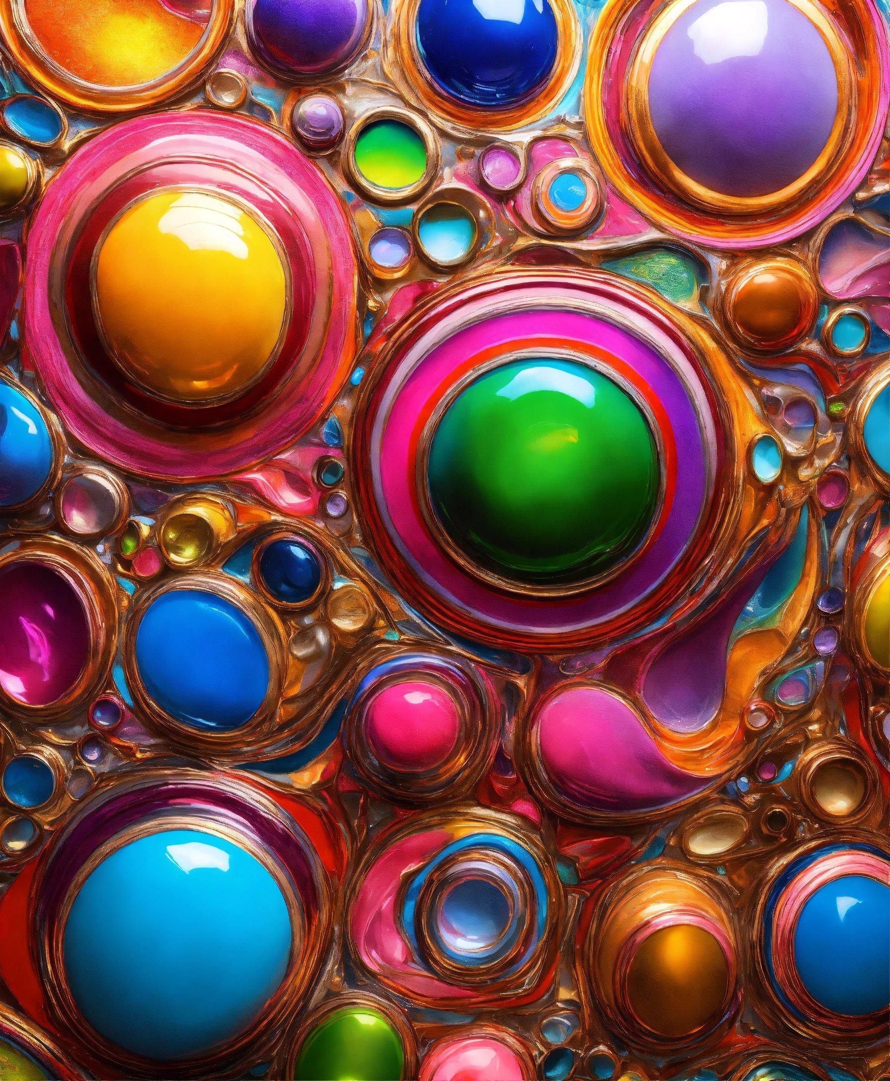 A Close Up View Of Colorful Bubbles In Water