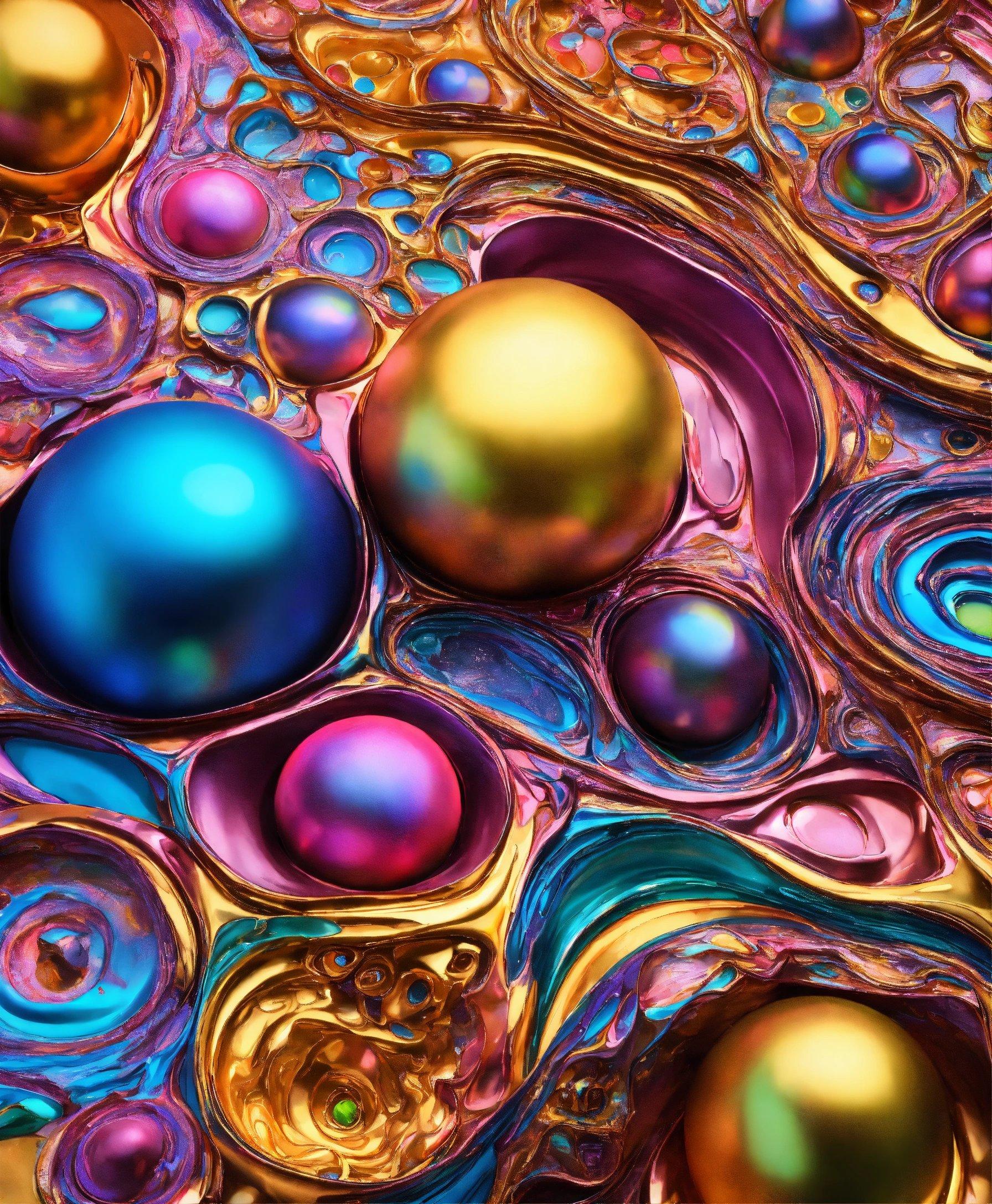 A Close Up View Of Some Colorful Balls