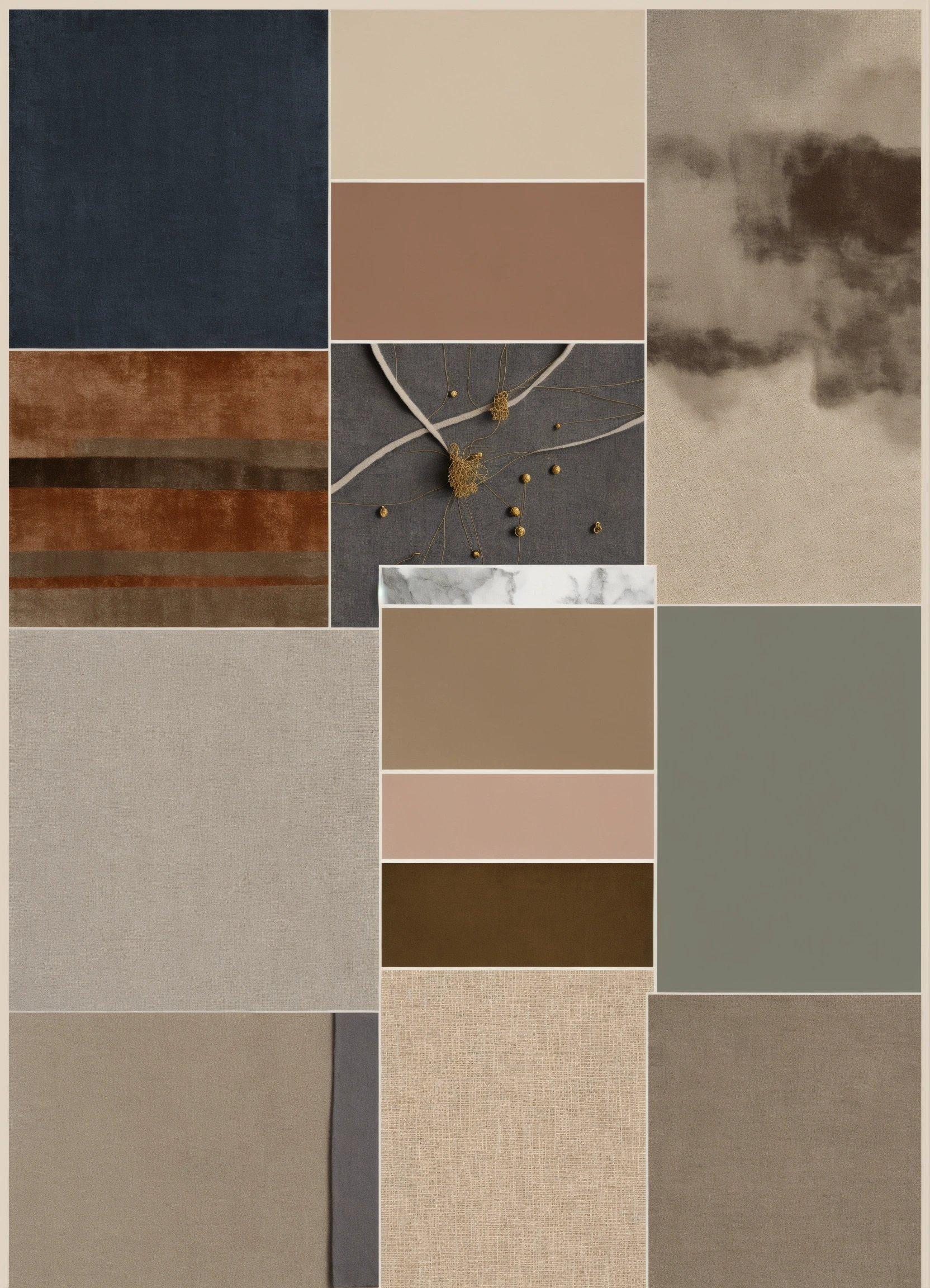 A Collage Of Different Colors Of Fabric