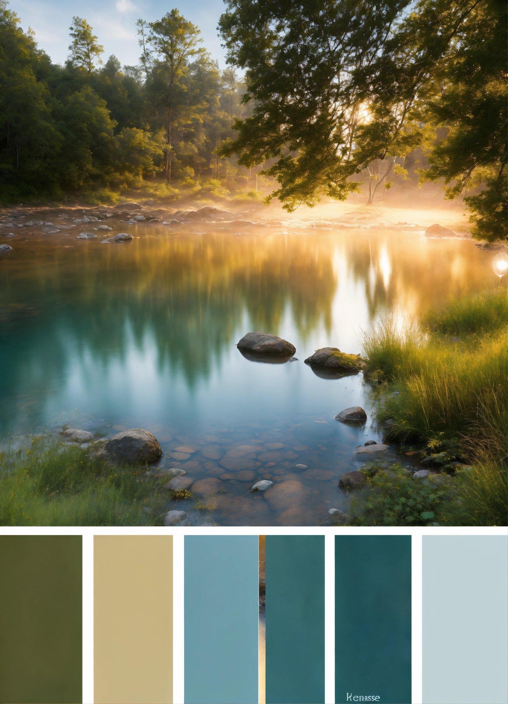 A Color Palette With A Lake In The Middle