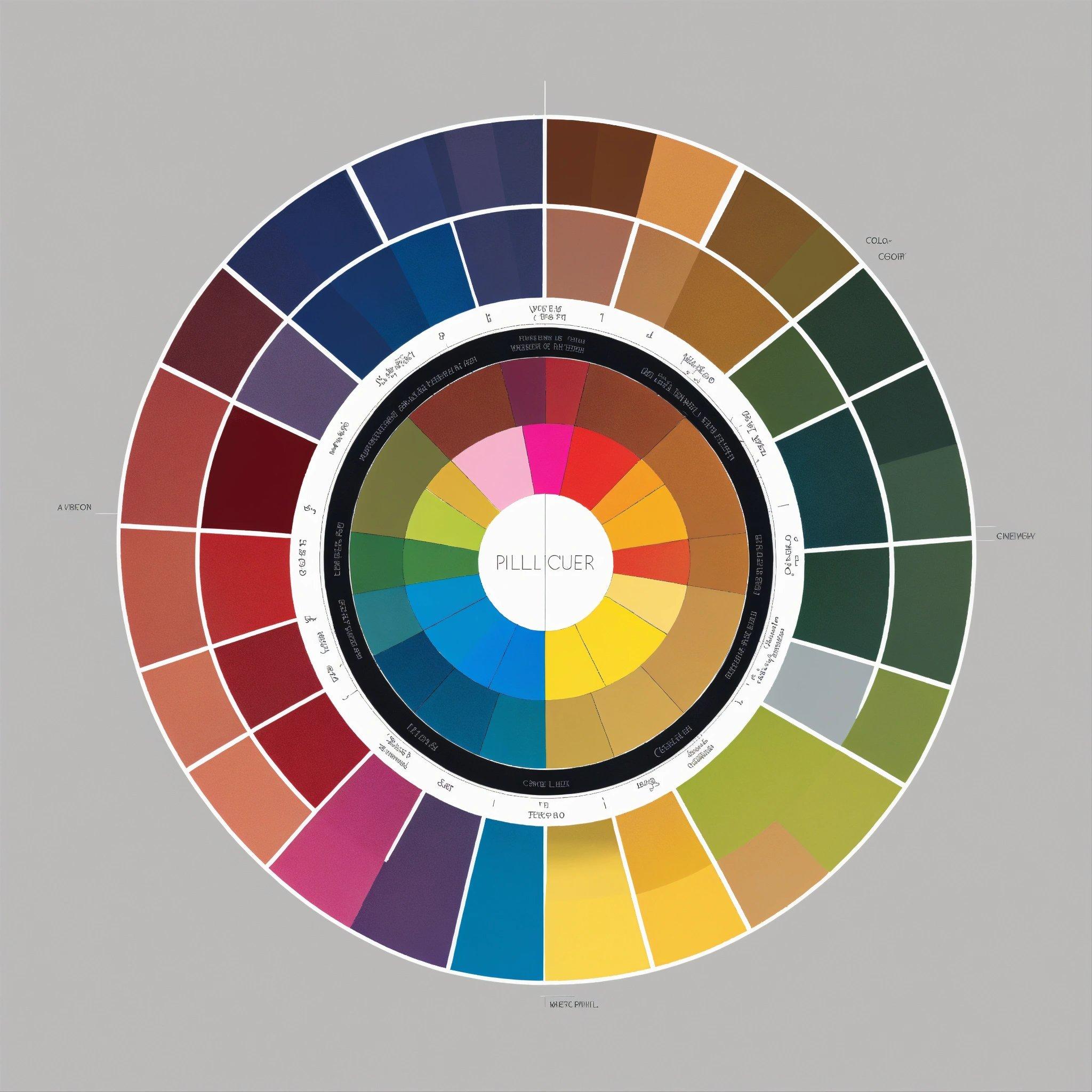 A Color Wheel With Different Shades Of Paint