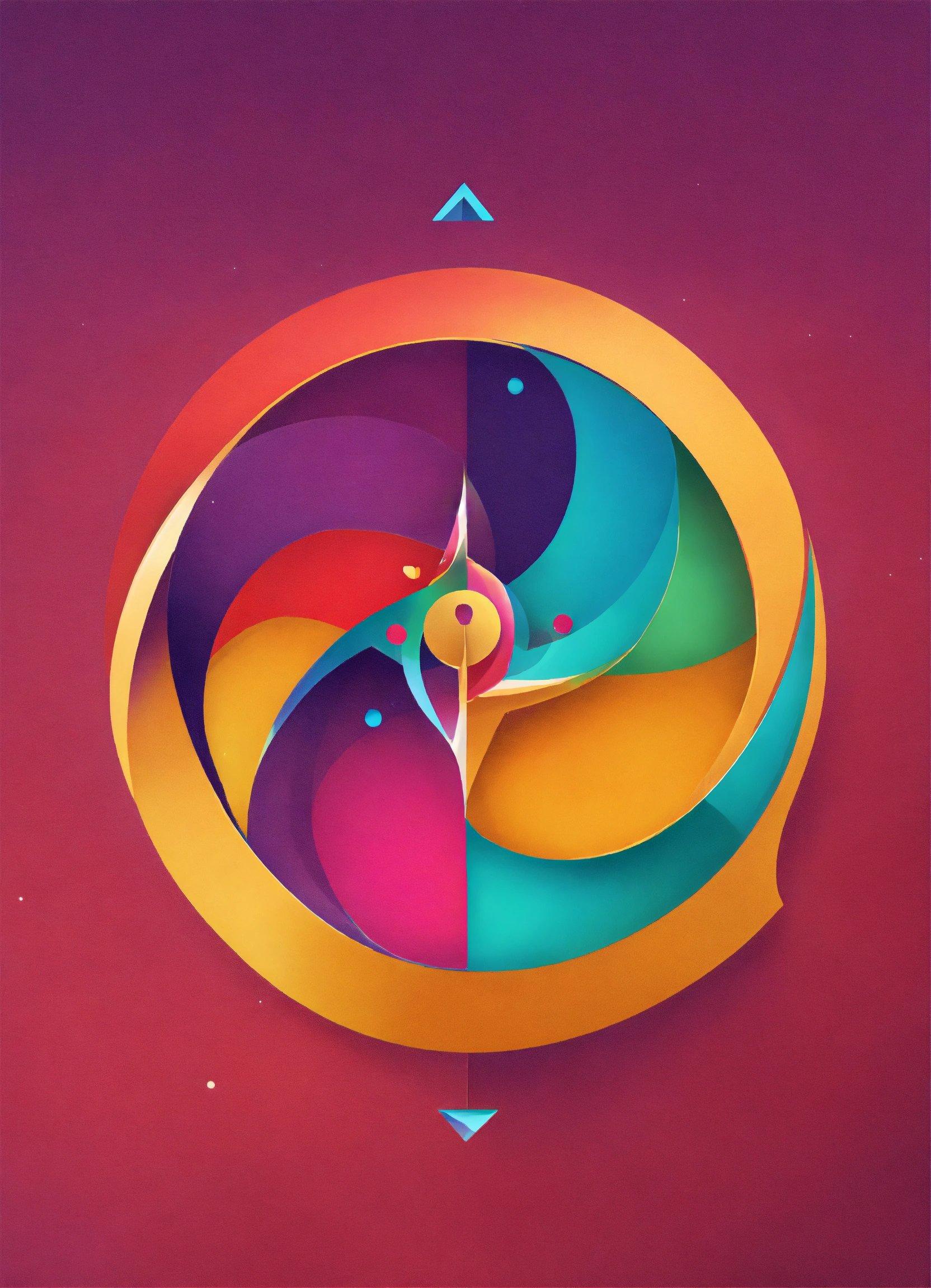 A Colorful Abstract Artwork With A Circular Shape