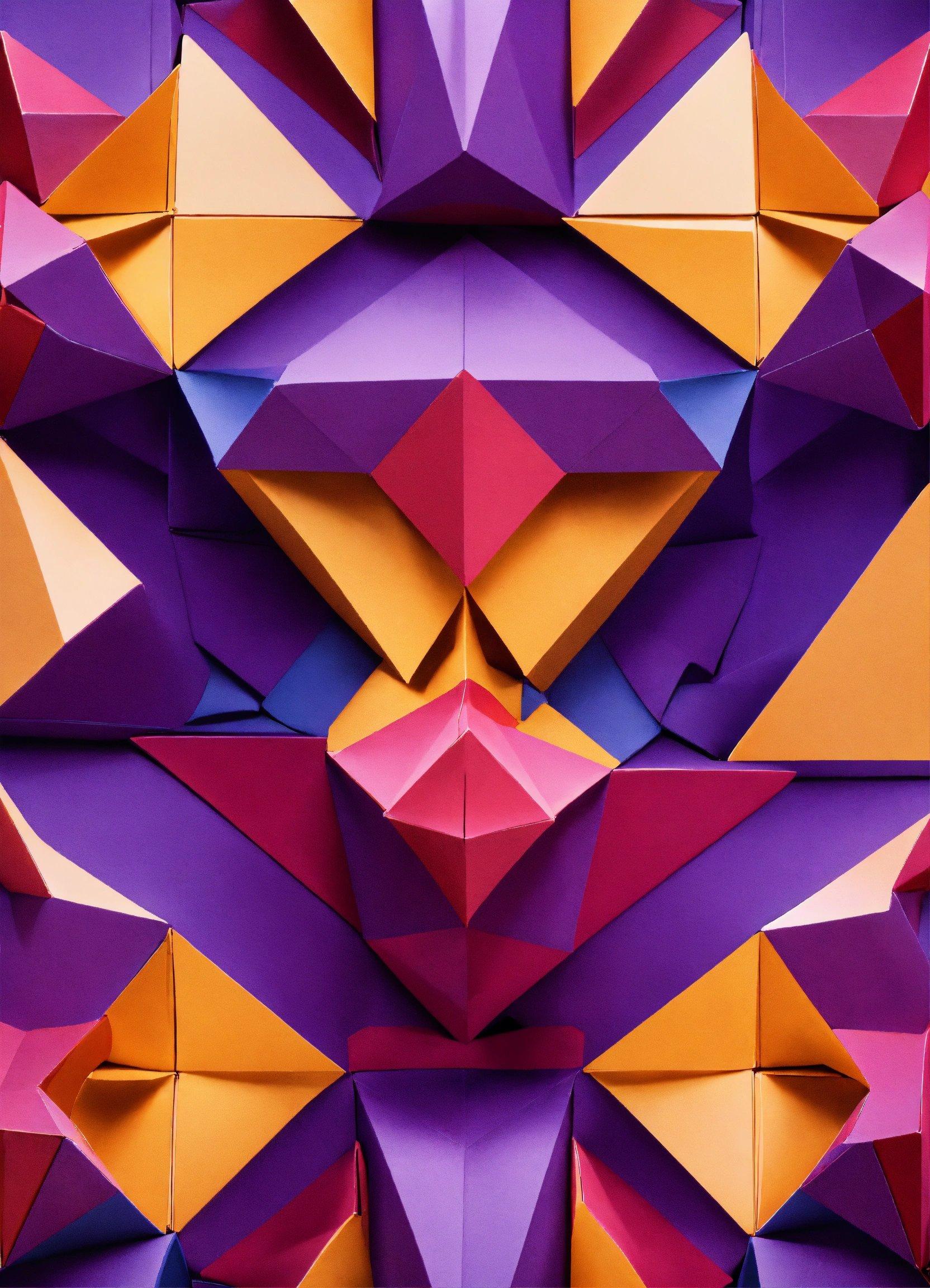 A Colorful Abstract Background Made Up Of Folded Origami