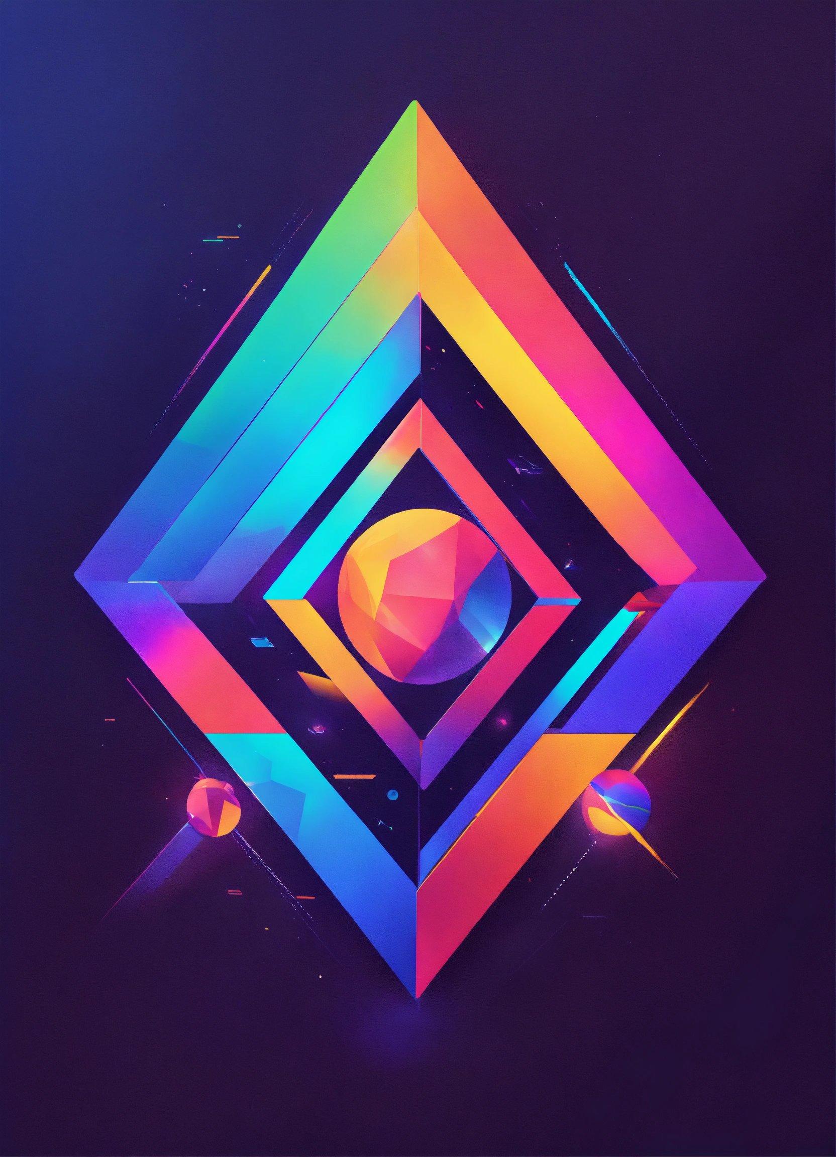 A Colorful Abstract Background With A Diamond Shape