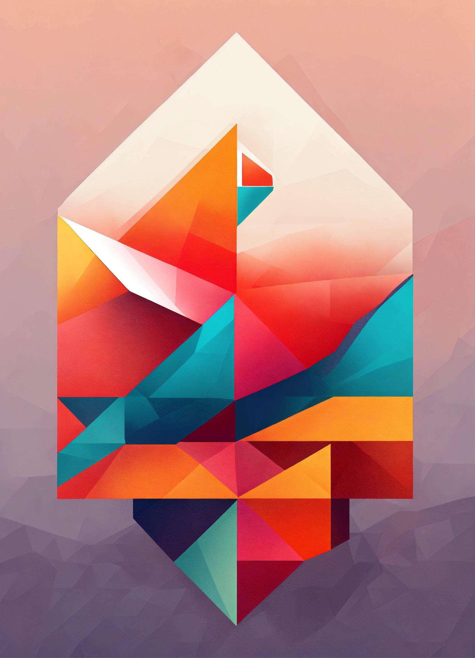 A Colorful Abstract Background With A Triangular Shape