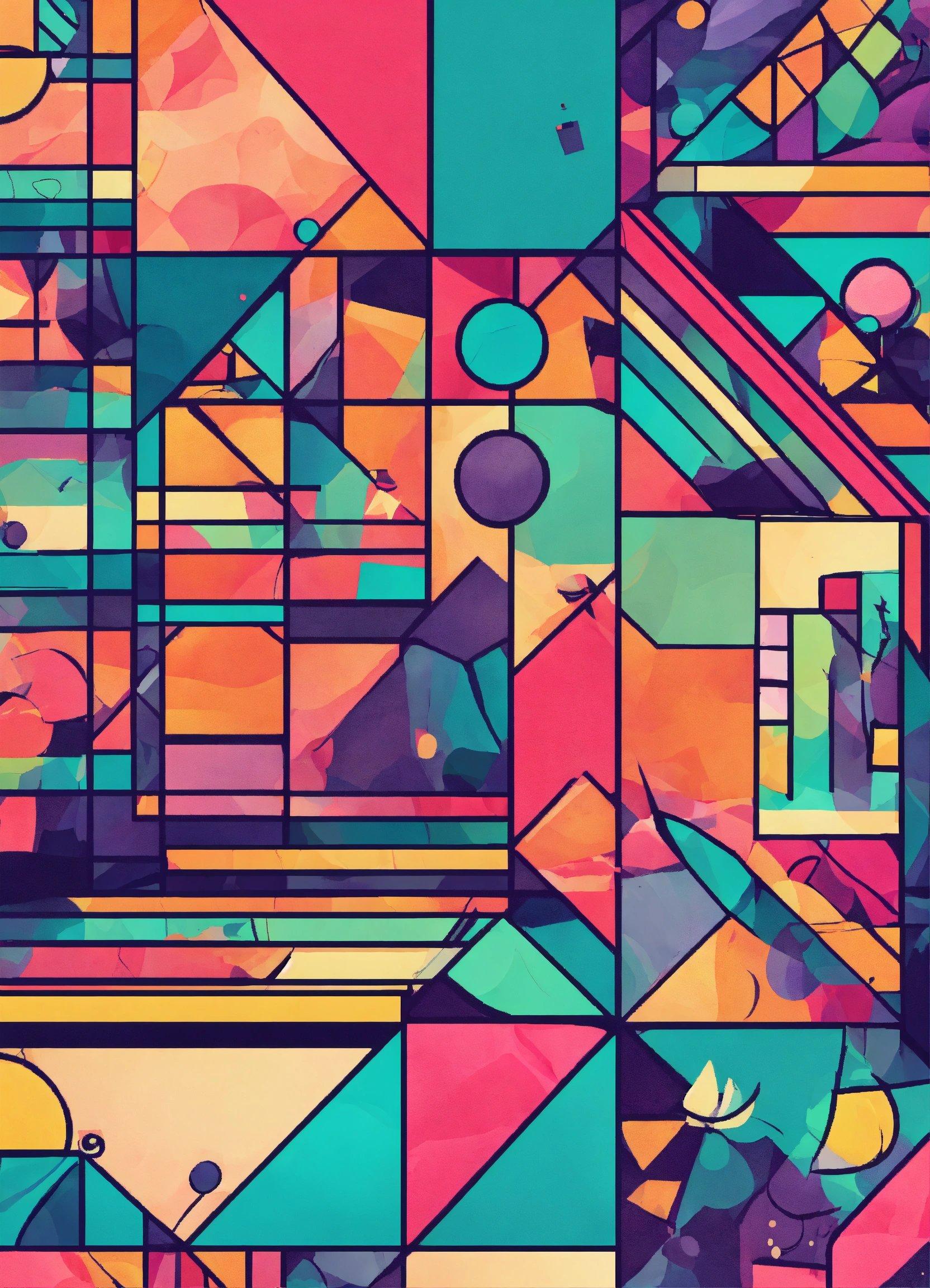 A Colorful Abstract Background With A Variety Of Shapes