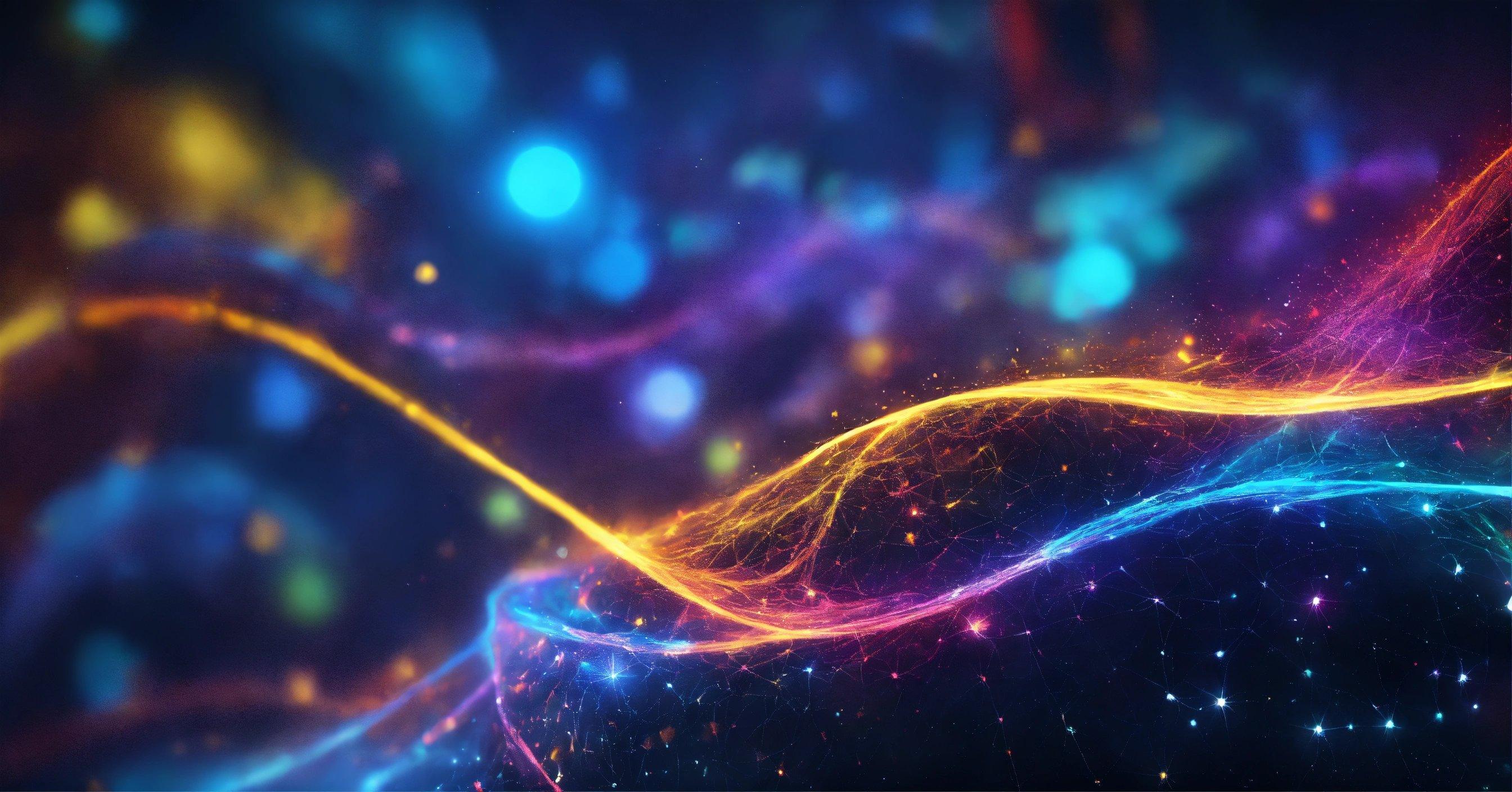 A Colorful Abstract Background With Bright Lines And Stars