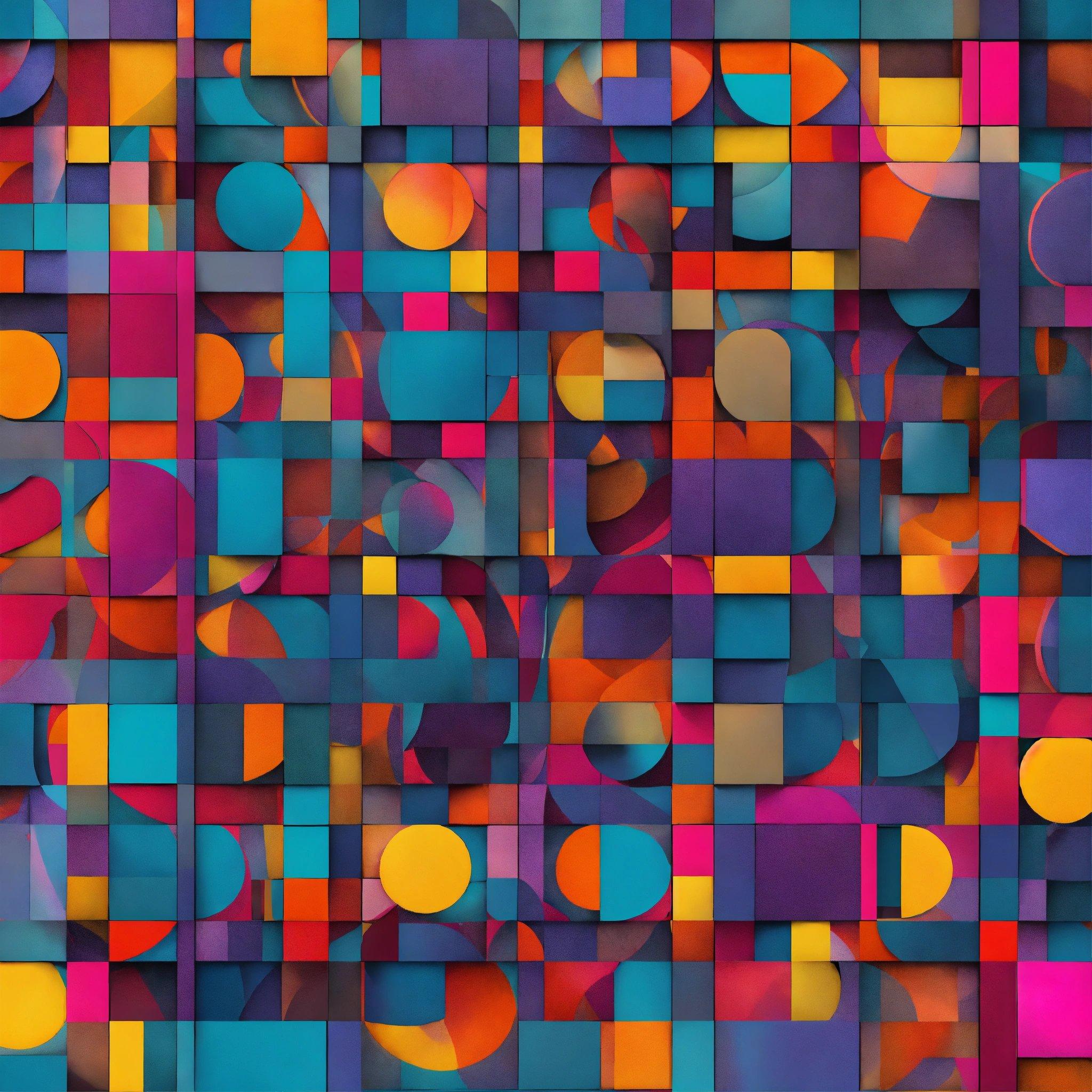 A Colorful Abstract Background With Circles And Rectangles