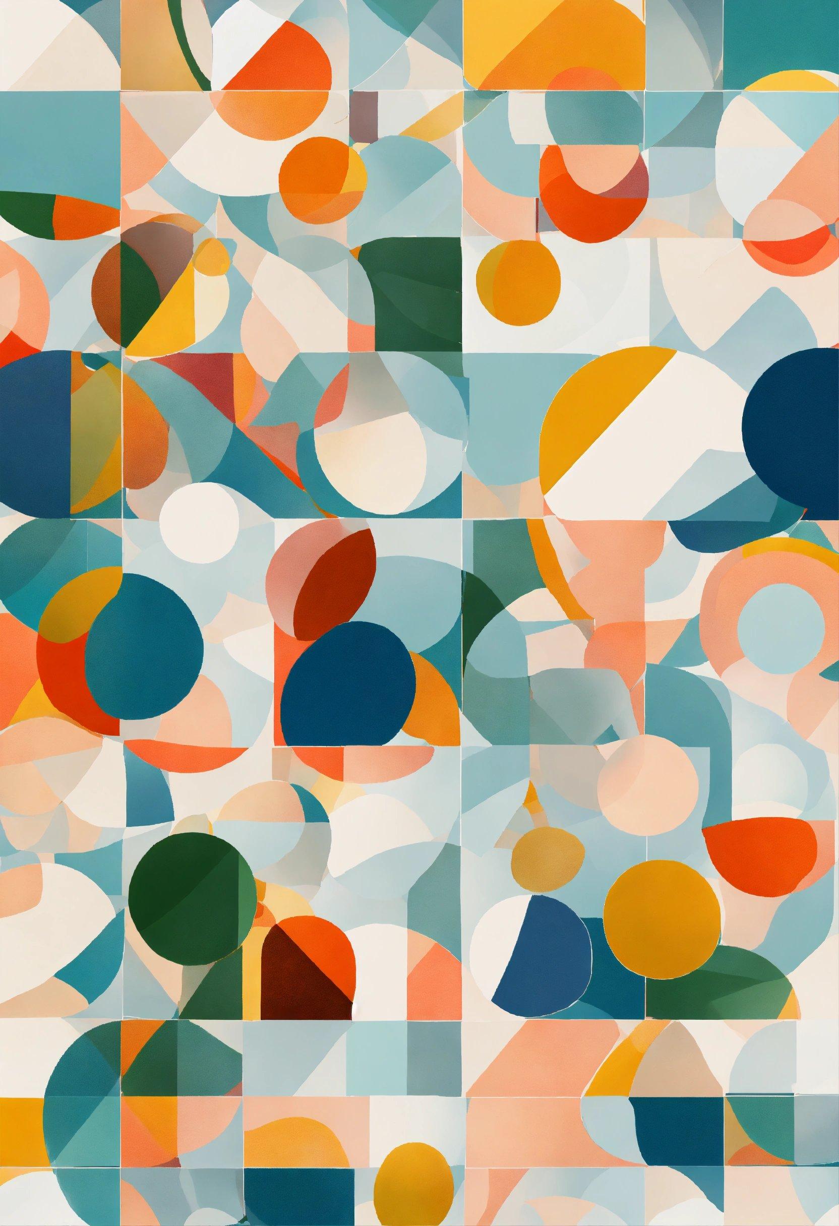 A Colorful Abstract Background With Circles And Shapes