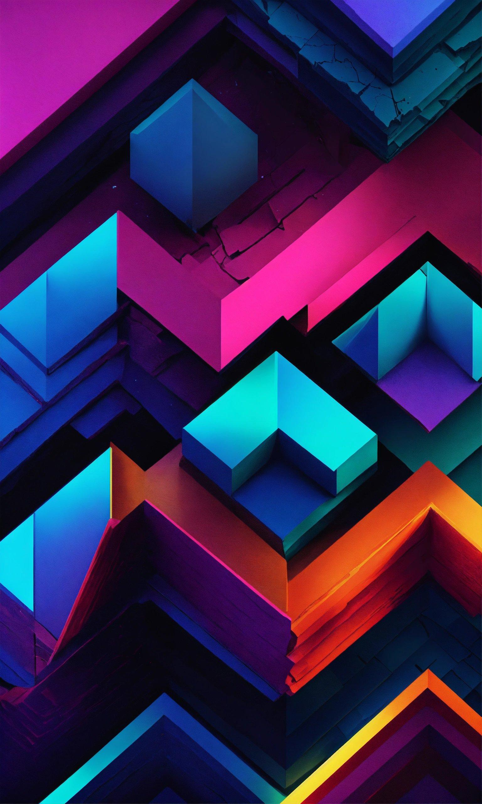 A Colorful Abstract Background With Different Shapes And Colors