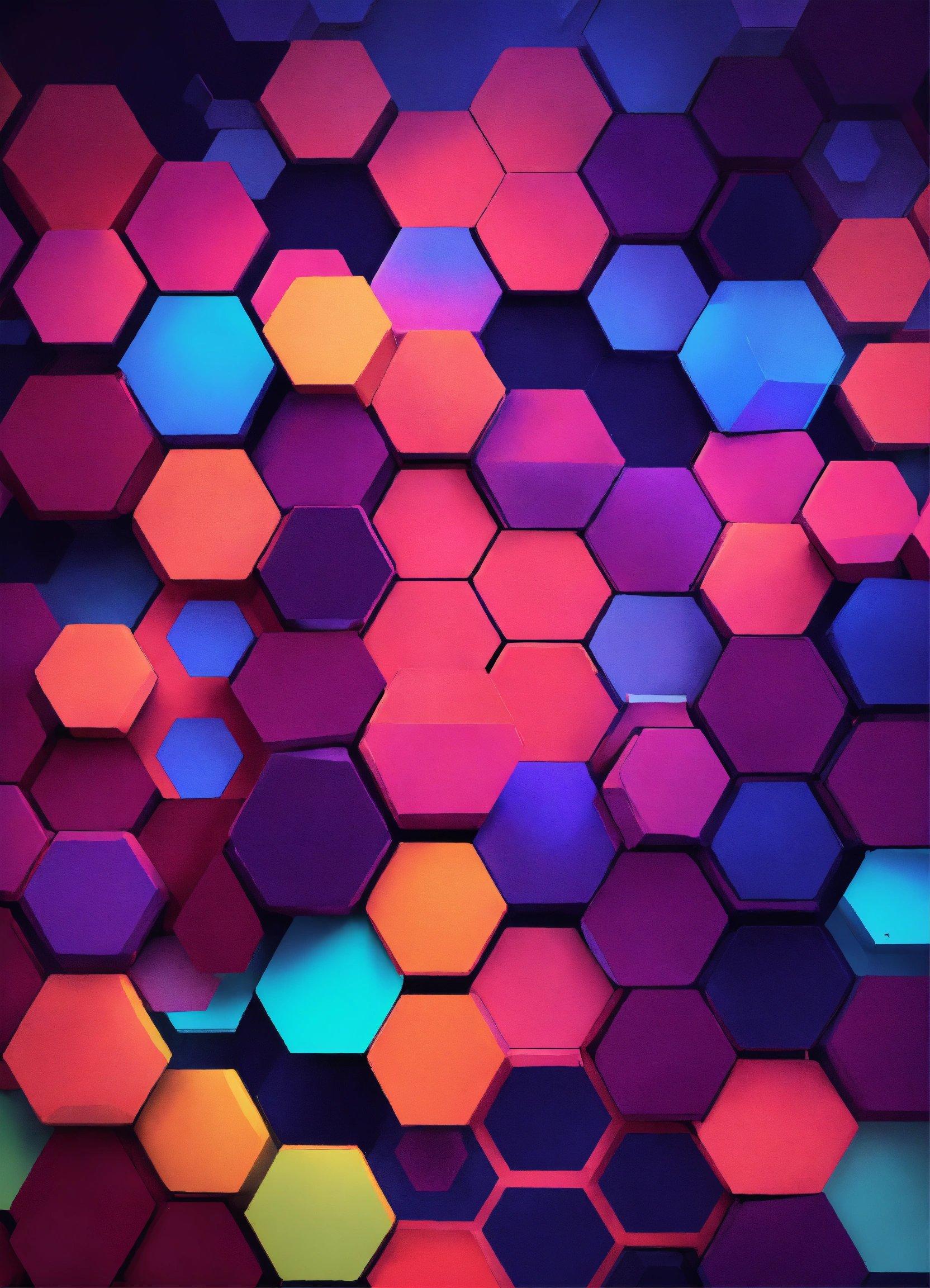 A Colorful Abstract Background With Hexagonal Shapes